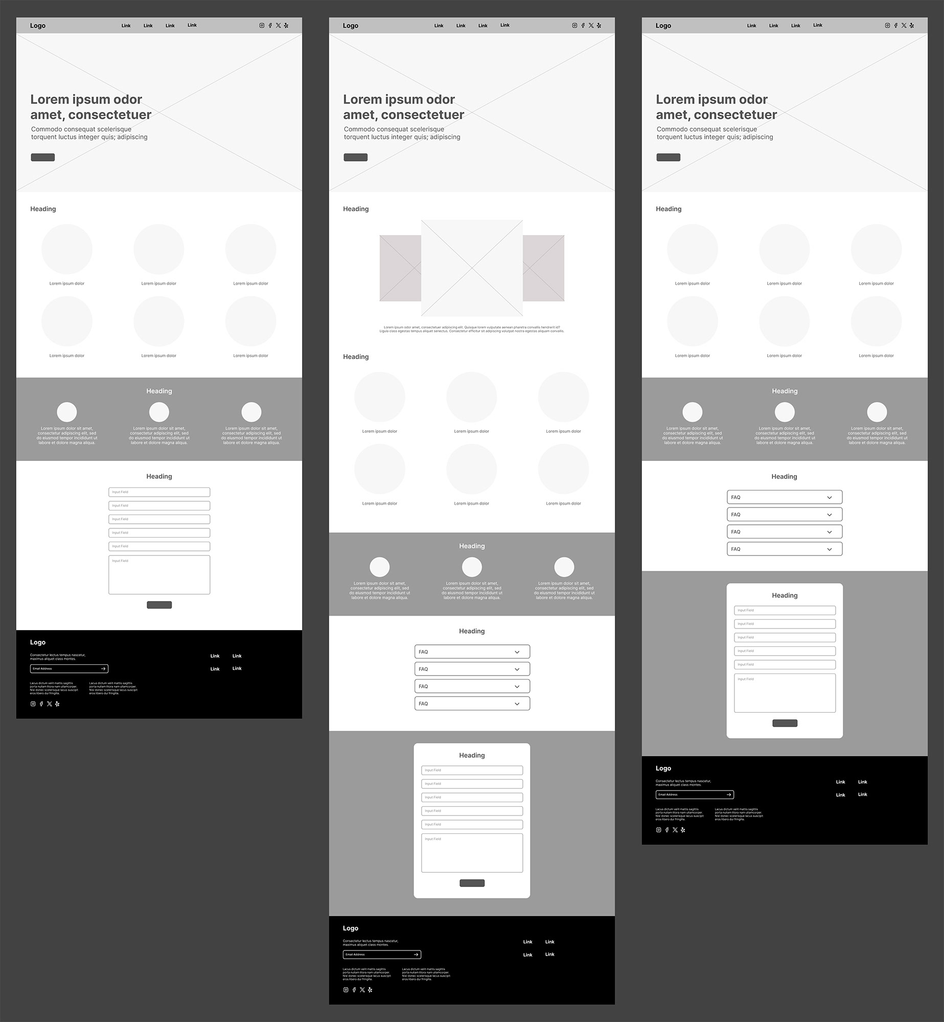 Catering Page Wireframe - Desktop