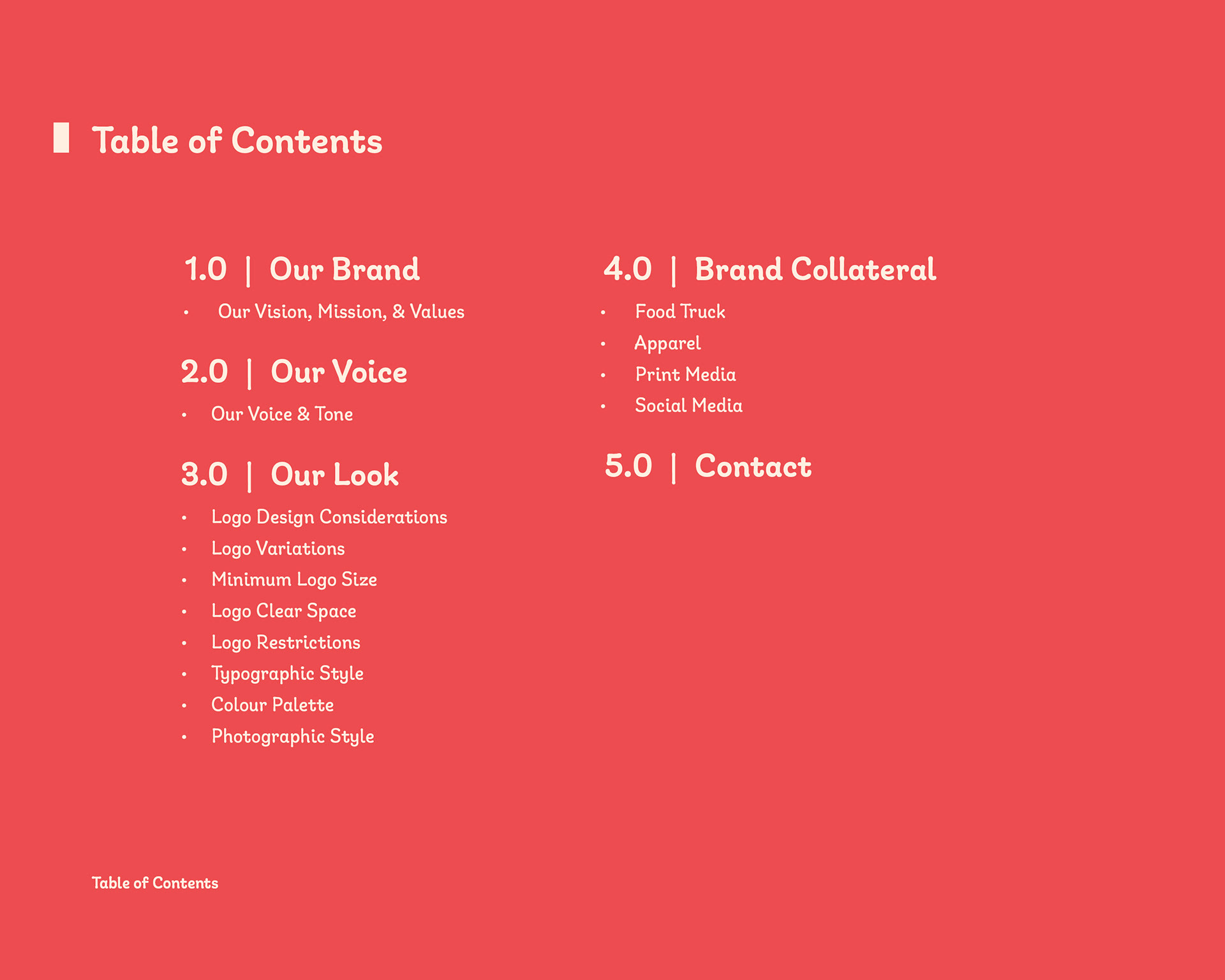 Table of Contents