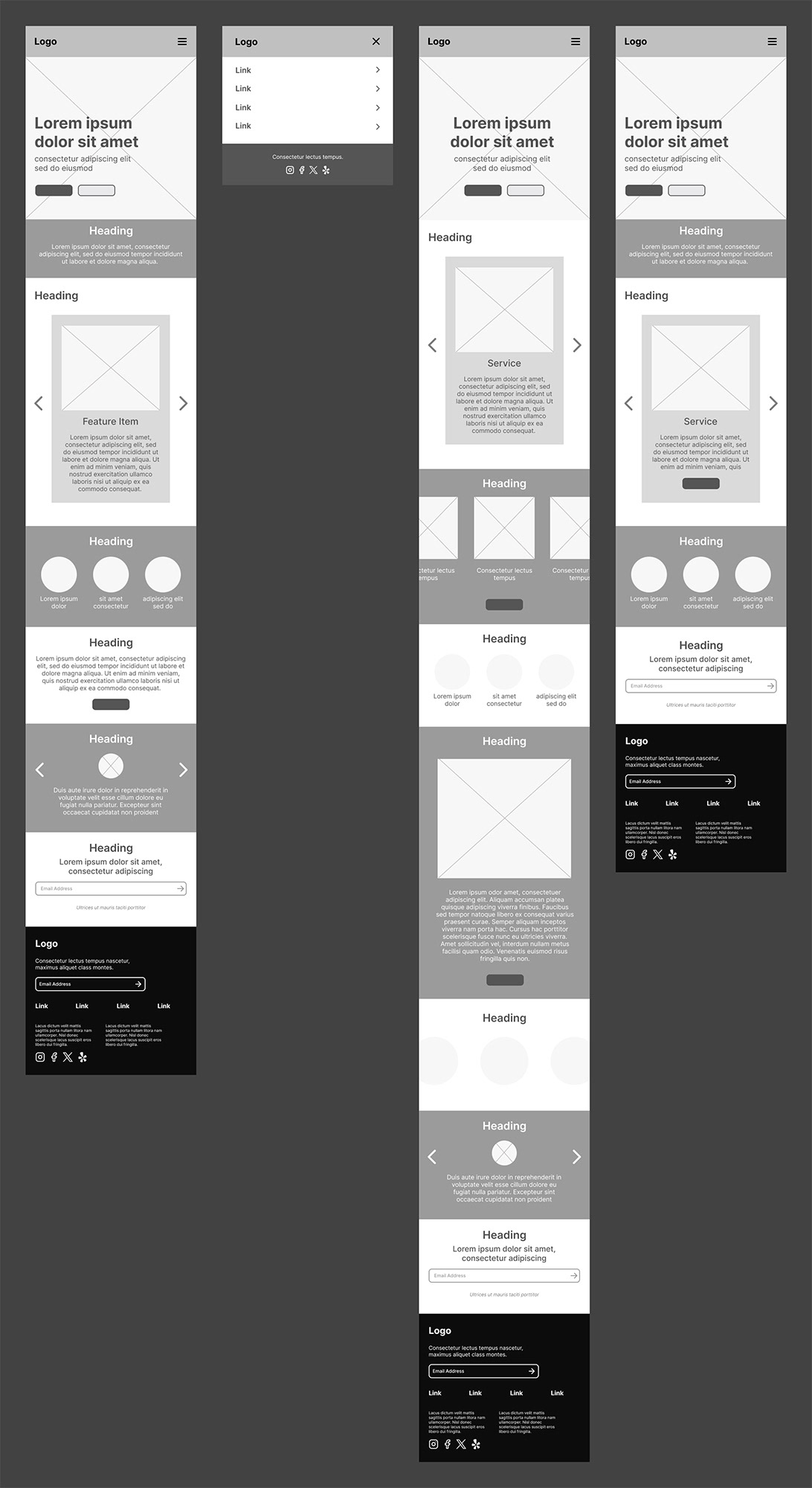 Home Page Wireframe - Mobile