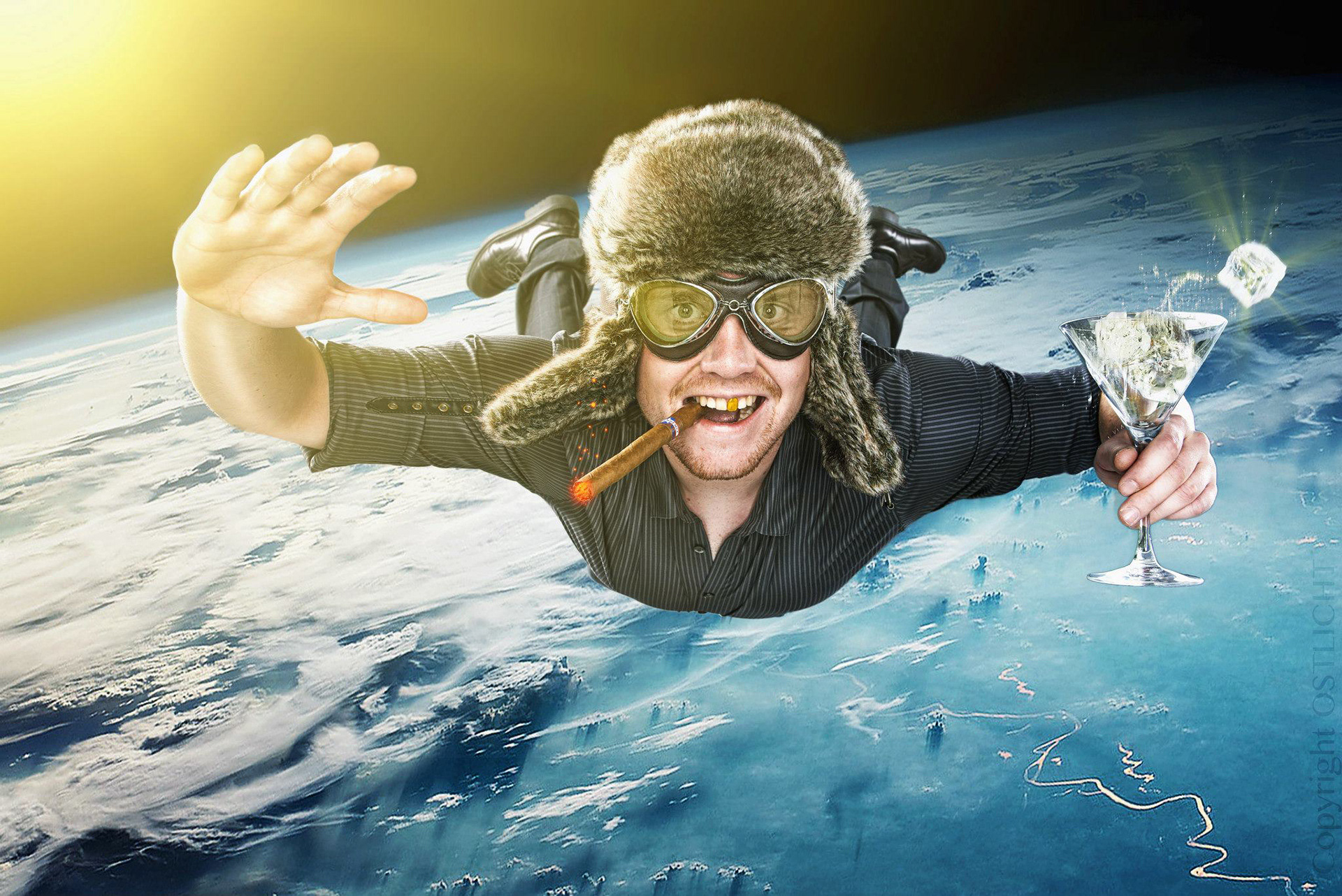 Mann im Weltall - Freies Composing