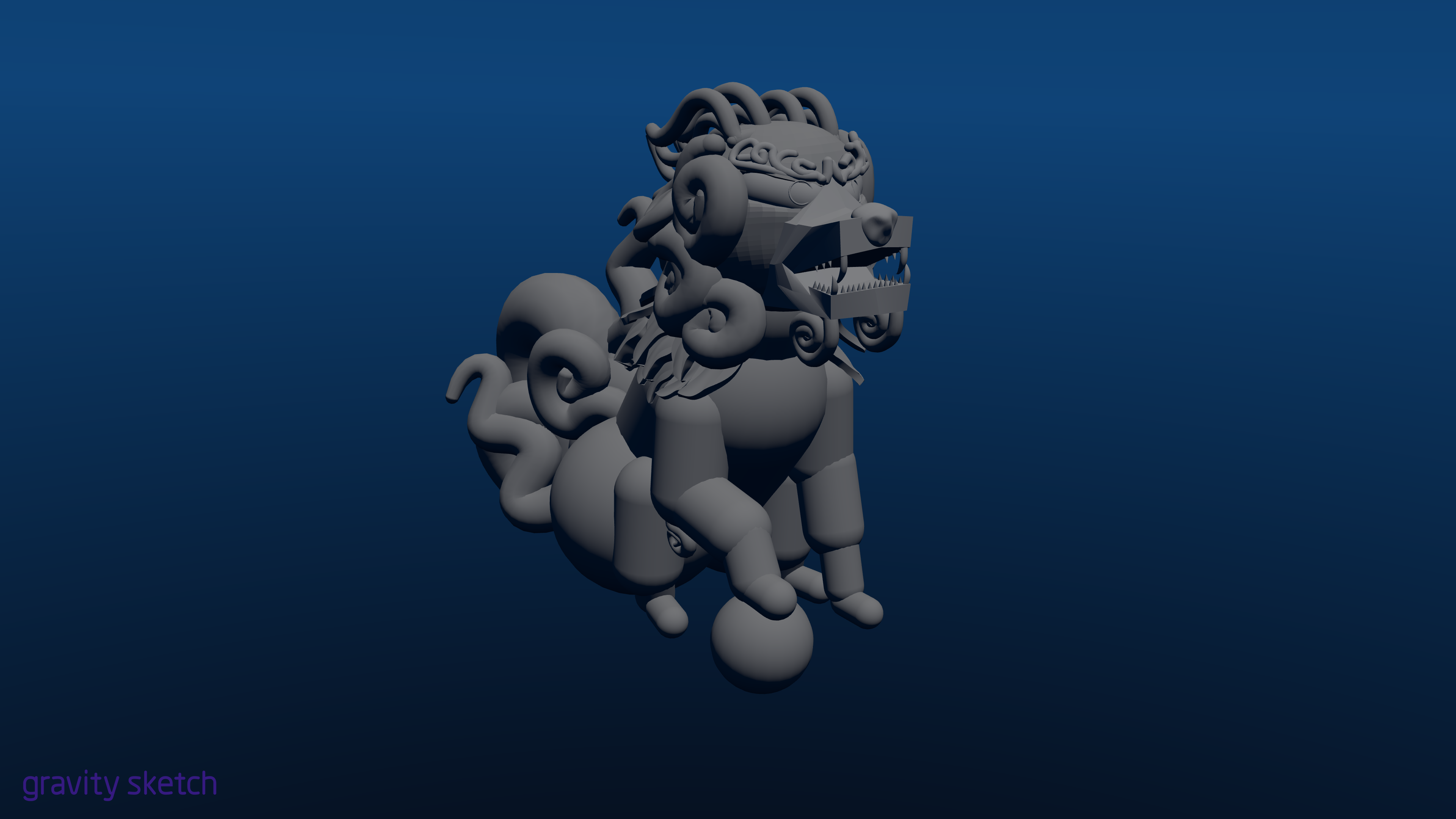3/4 View of the Foo Guardian