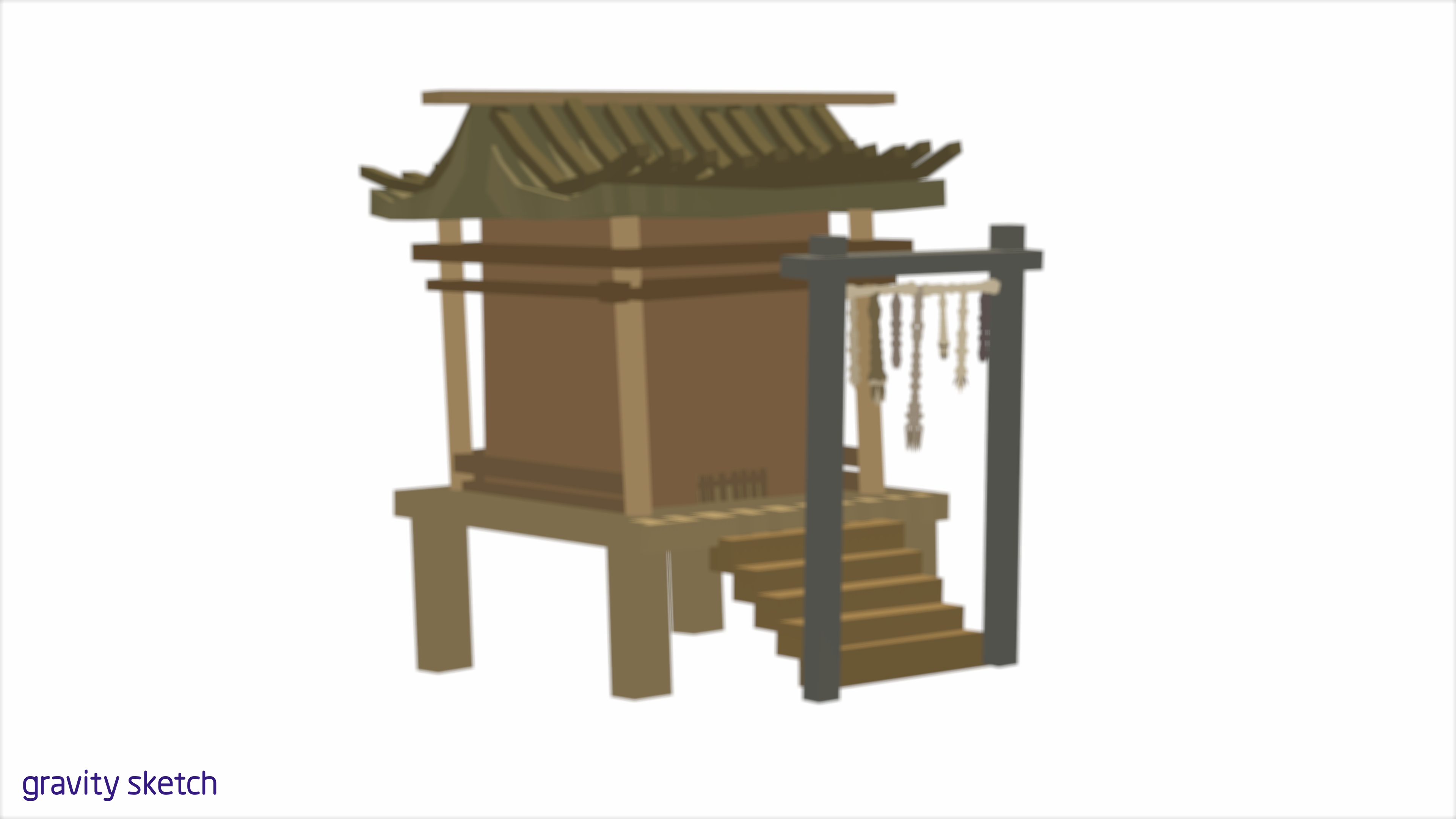 Creating the temple with its staircase and small gate
