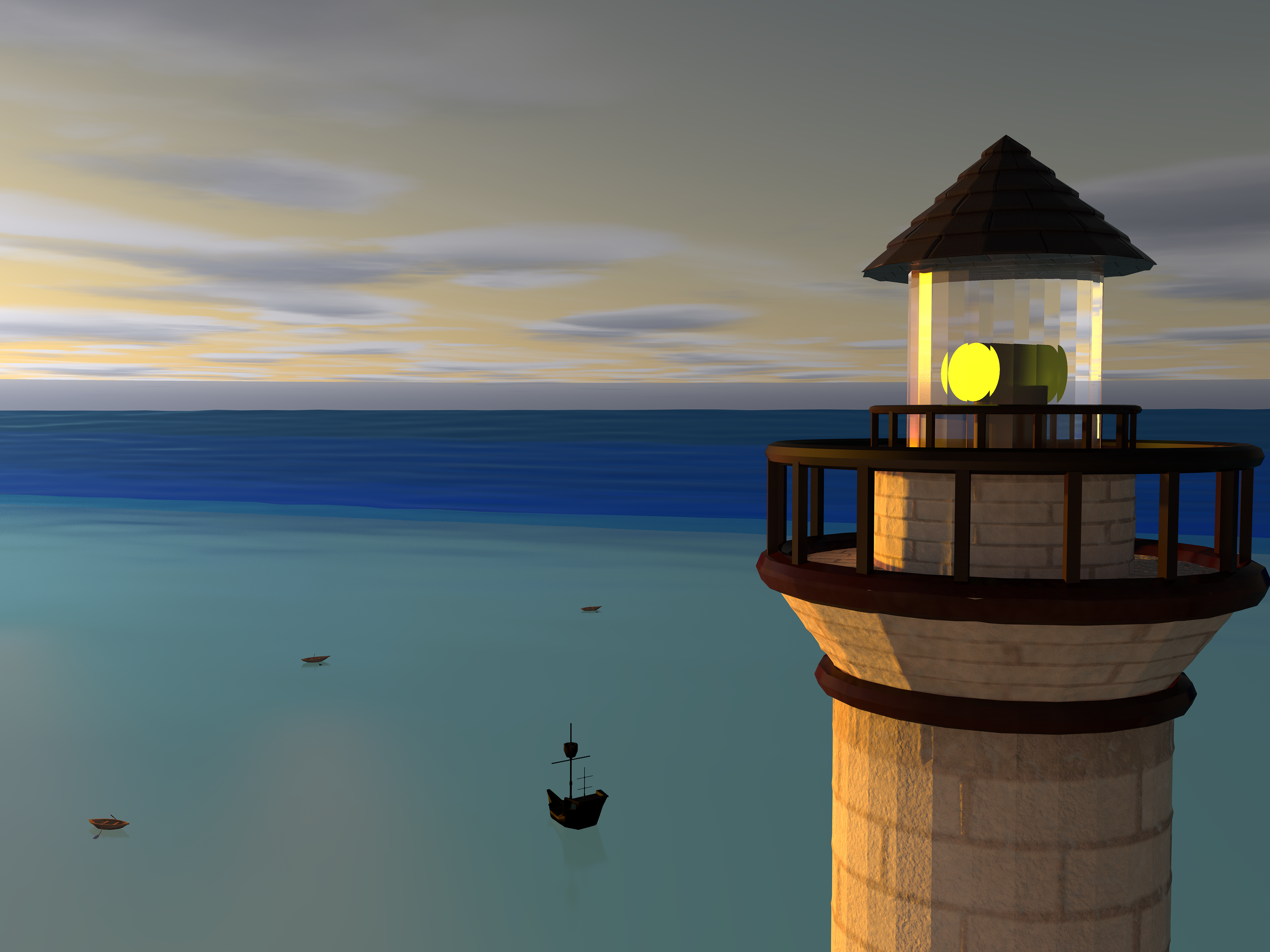 A view of the top of the lighthouse