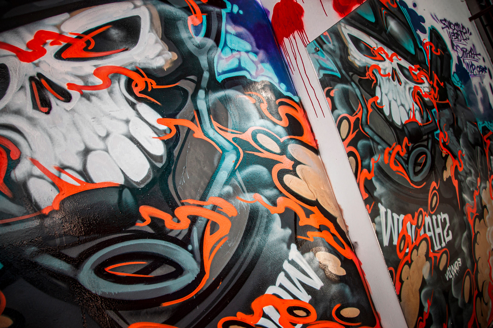Skull Siege graffiti mural (2009)