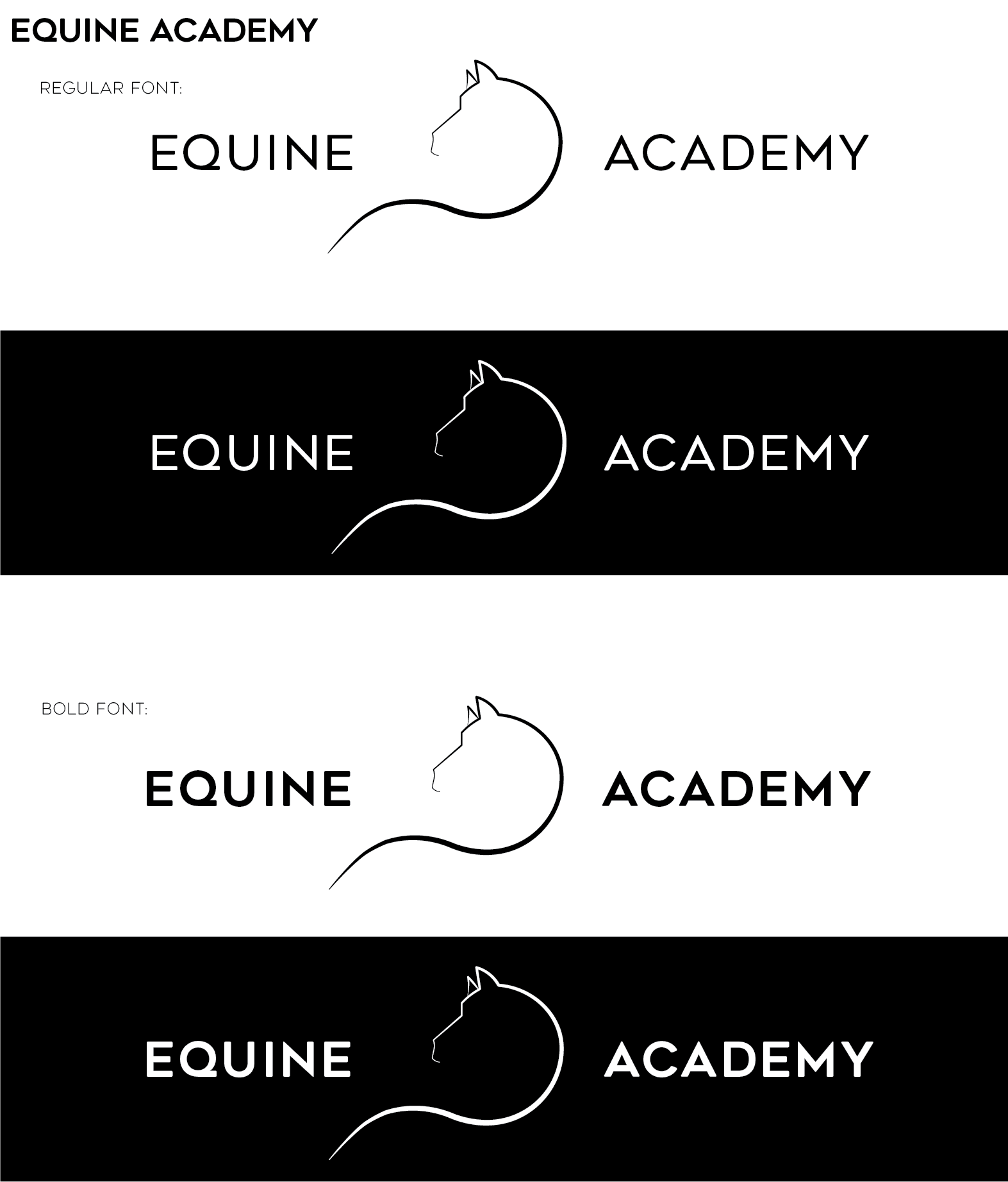 The final logo idea with regular and bold font versions.