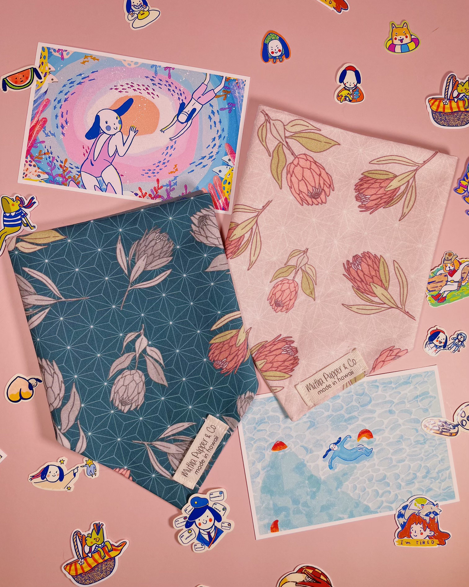 LEFT: Protea Ouji (Blue) RIGHT: Protea Hime (Pink)