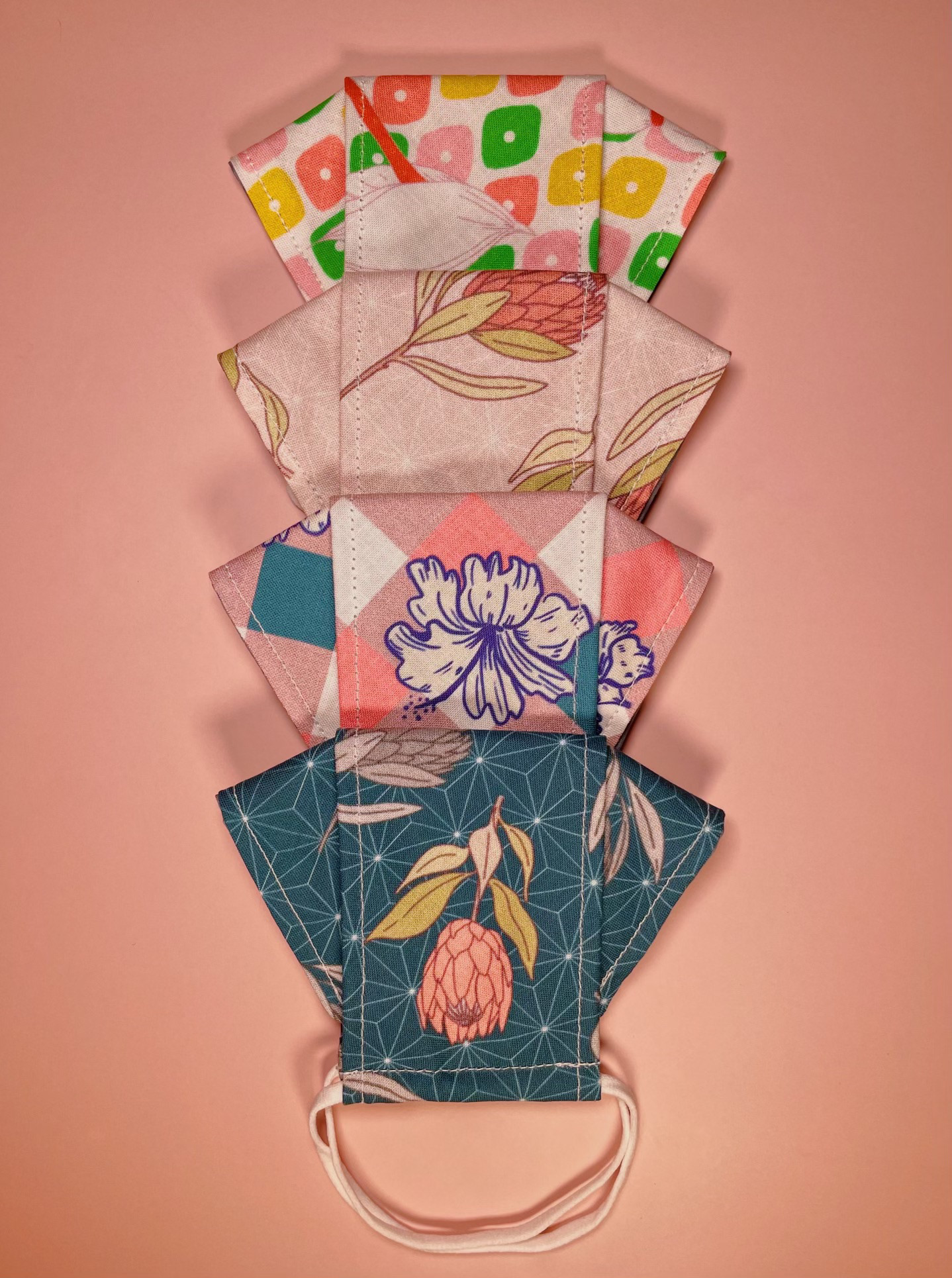 TOP TO BOTTOM: Fawning Anthuriums, Protea Hime, Ichimatsuri, Protea Ouji