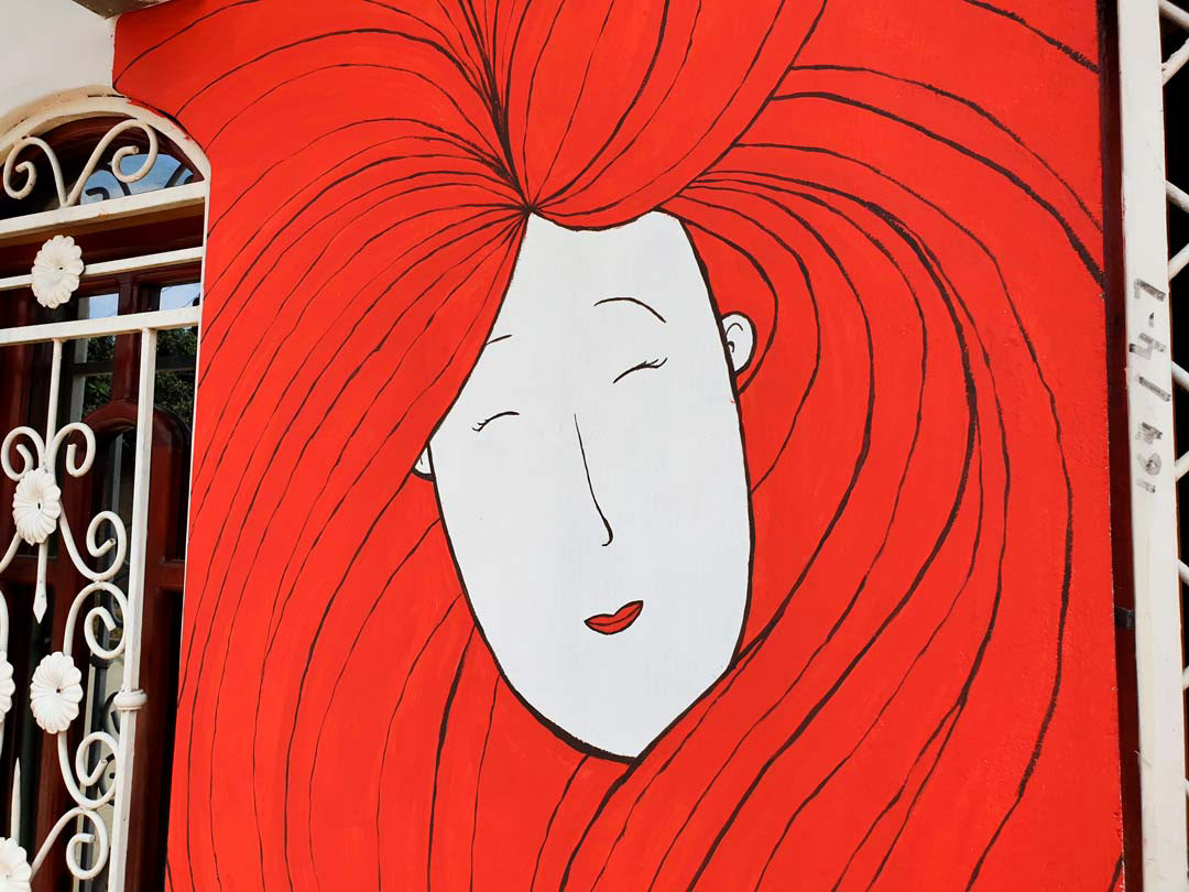 mural, wandmalerei, streetart, design, nicaragua, friseur, fotografie, franken, volkach, wuerzburg, rotes haar