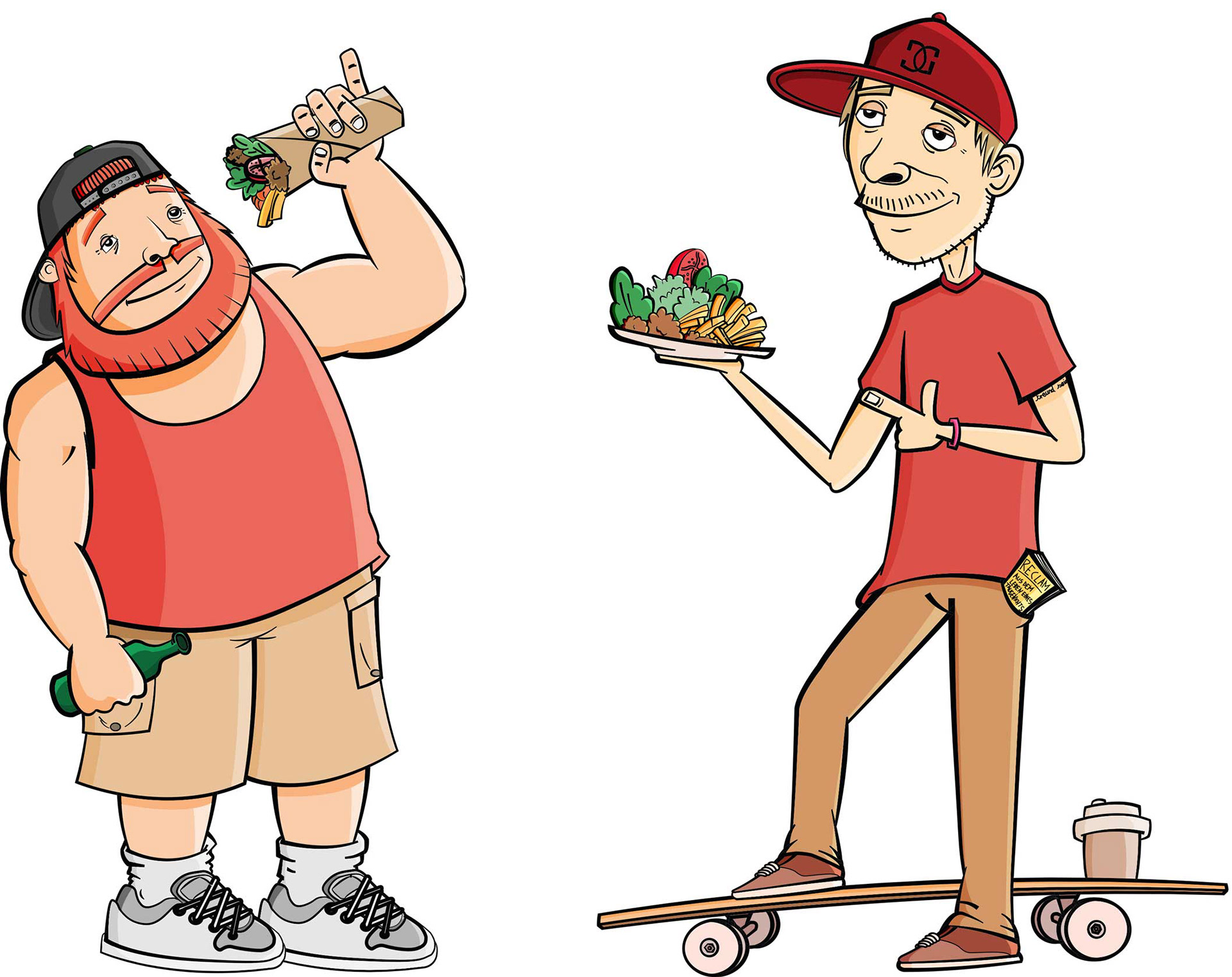 veggie bros, wuerzburg, visitenkarten, mockup, grafikdesign, illustration, karikatur