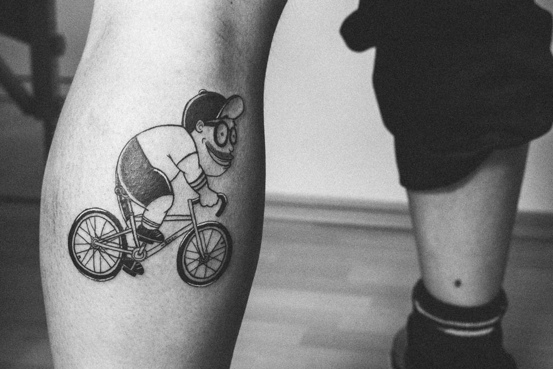 Tattoo, design, illustration, bike, franken, fotograf, sw, fertig, nah