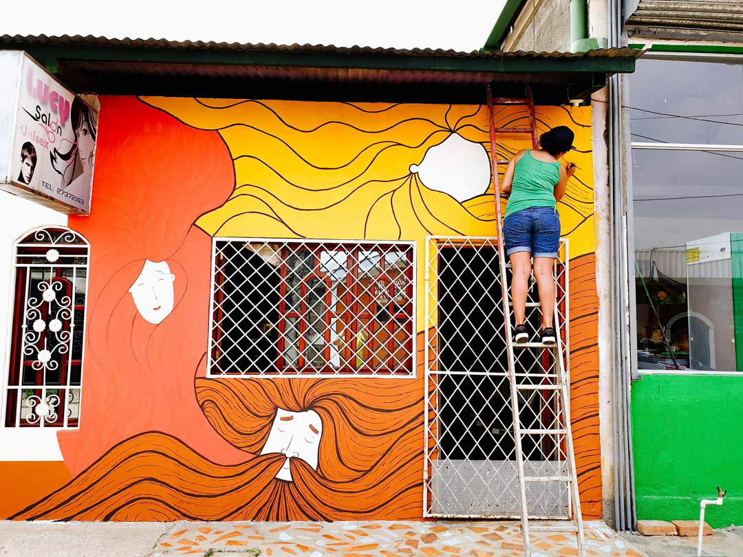 mural, wandmalerei, streetart, design, nicaragua, friseur, fotografie, franken, volkach, wuerzburg, Leiter