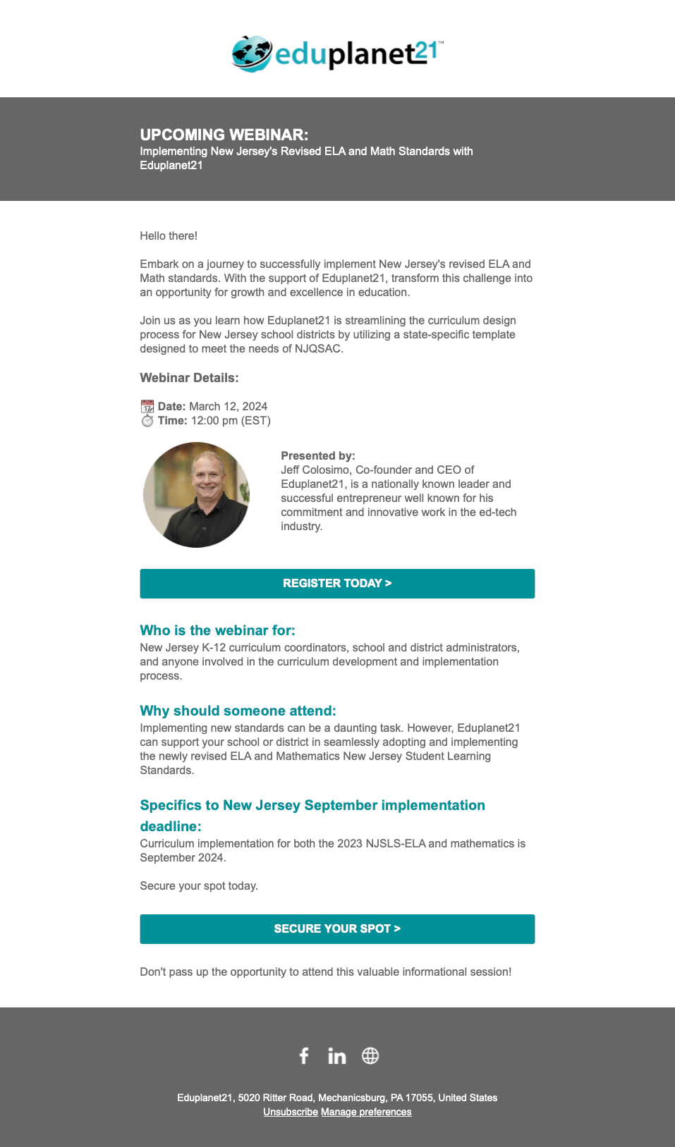 Webinar Email Campaign - Design/Content Creation