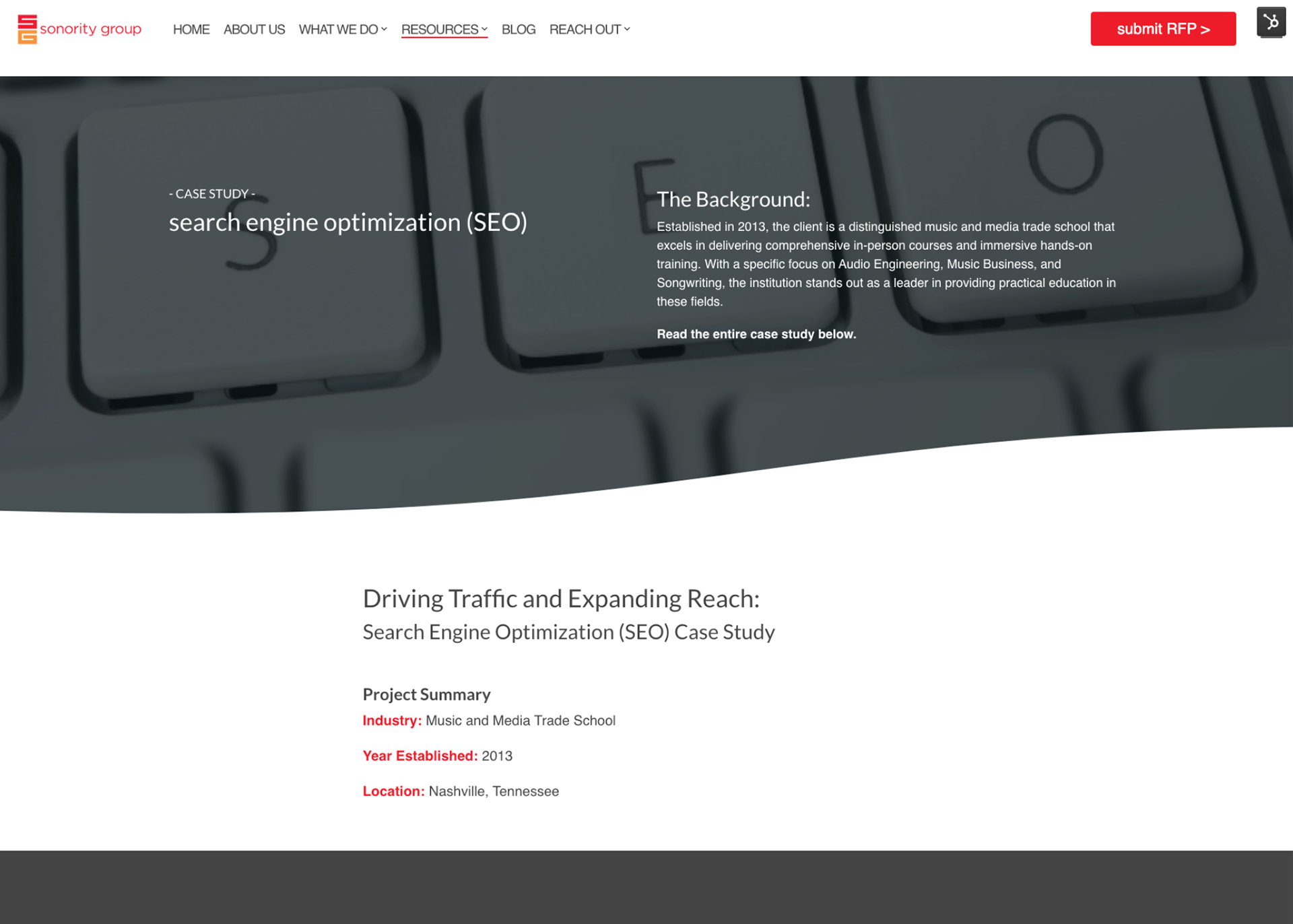 Website Case Study - Design/Content Creation