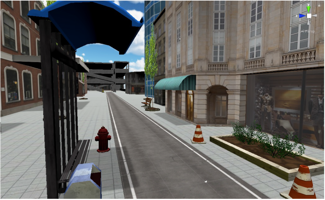 Virtual city scene