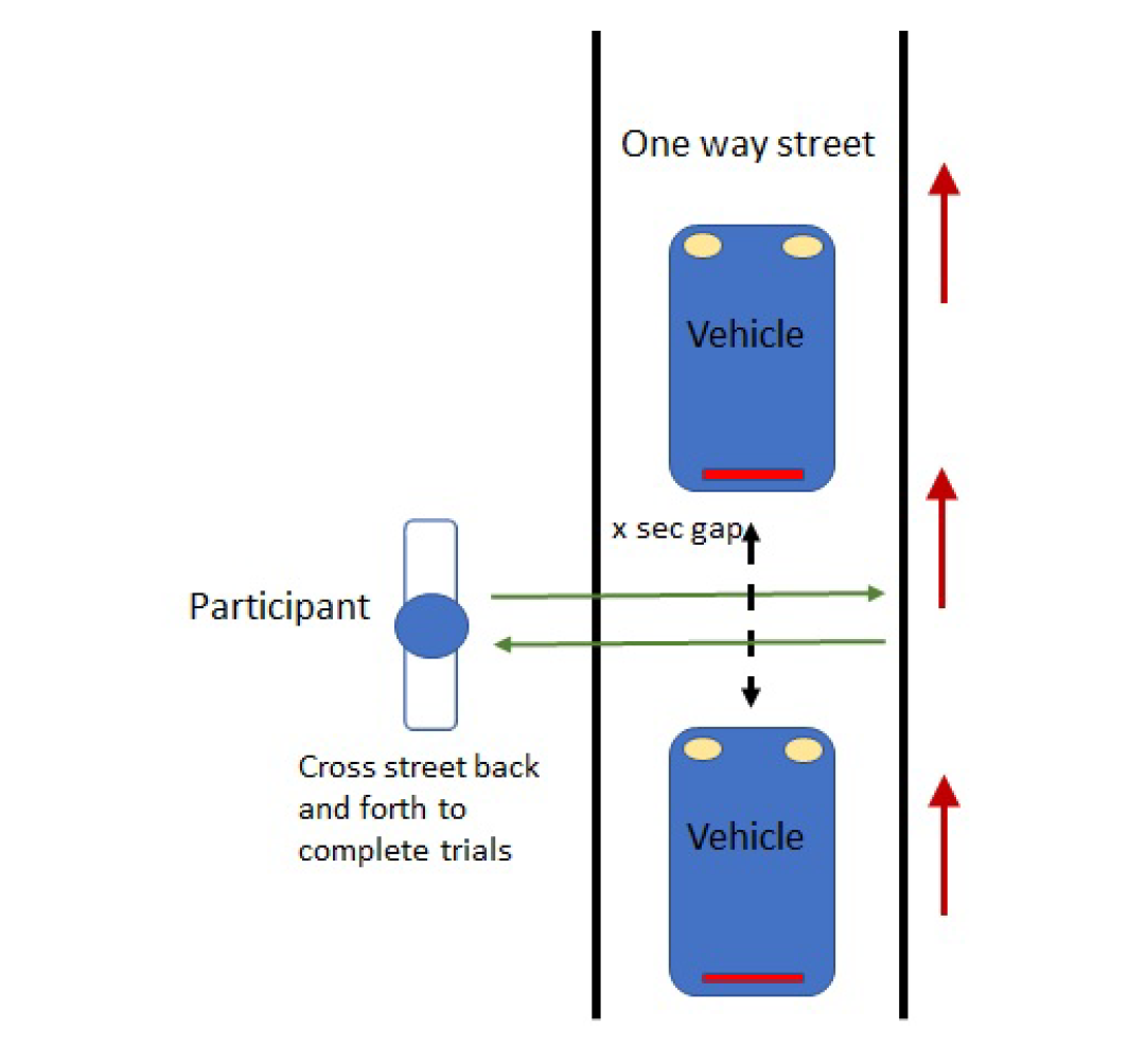 Schematic representation of traffic crossing task