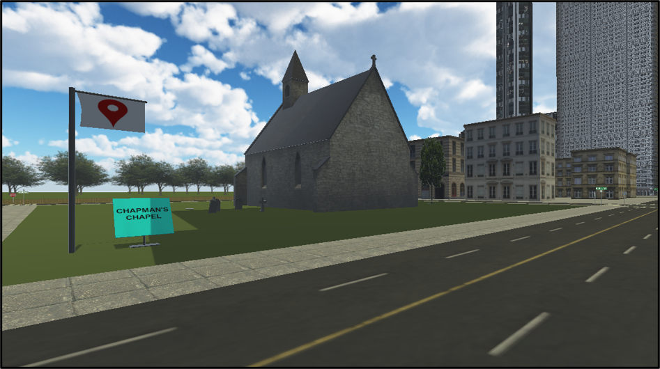 A landmark in the virtual city