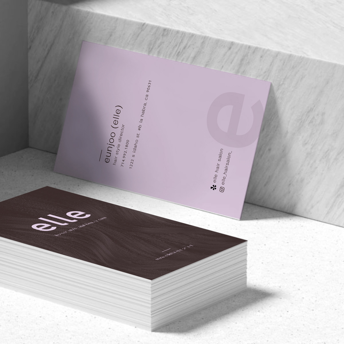 elle hair shop business card
