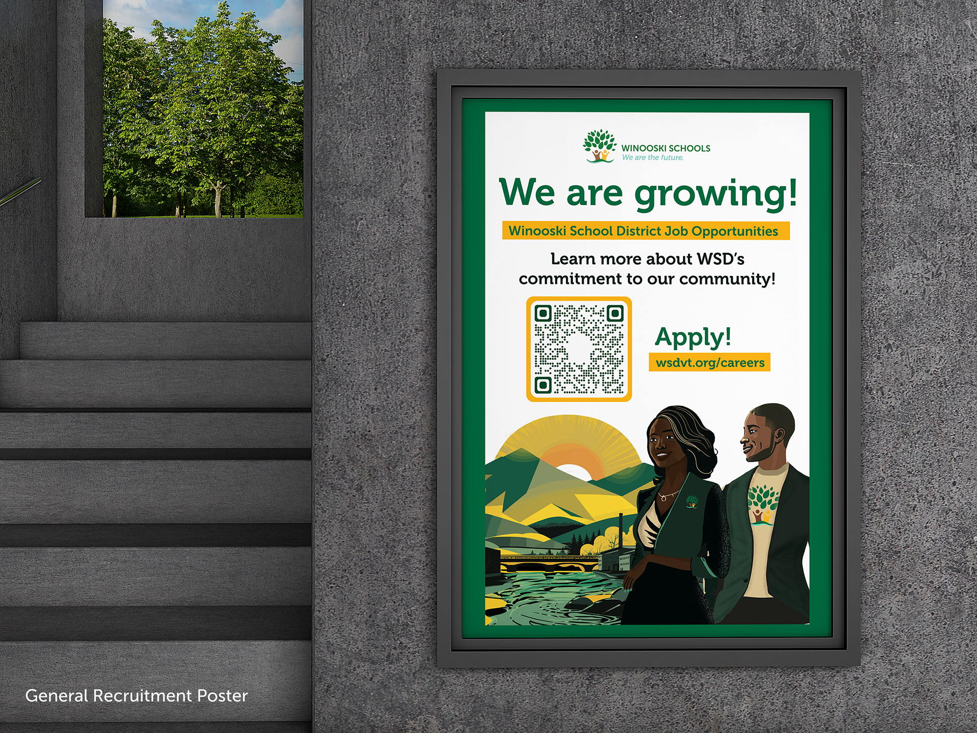 Recruitment Wall Poster w/ Illustrated Characters