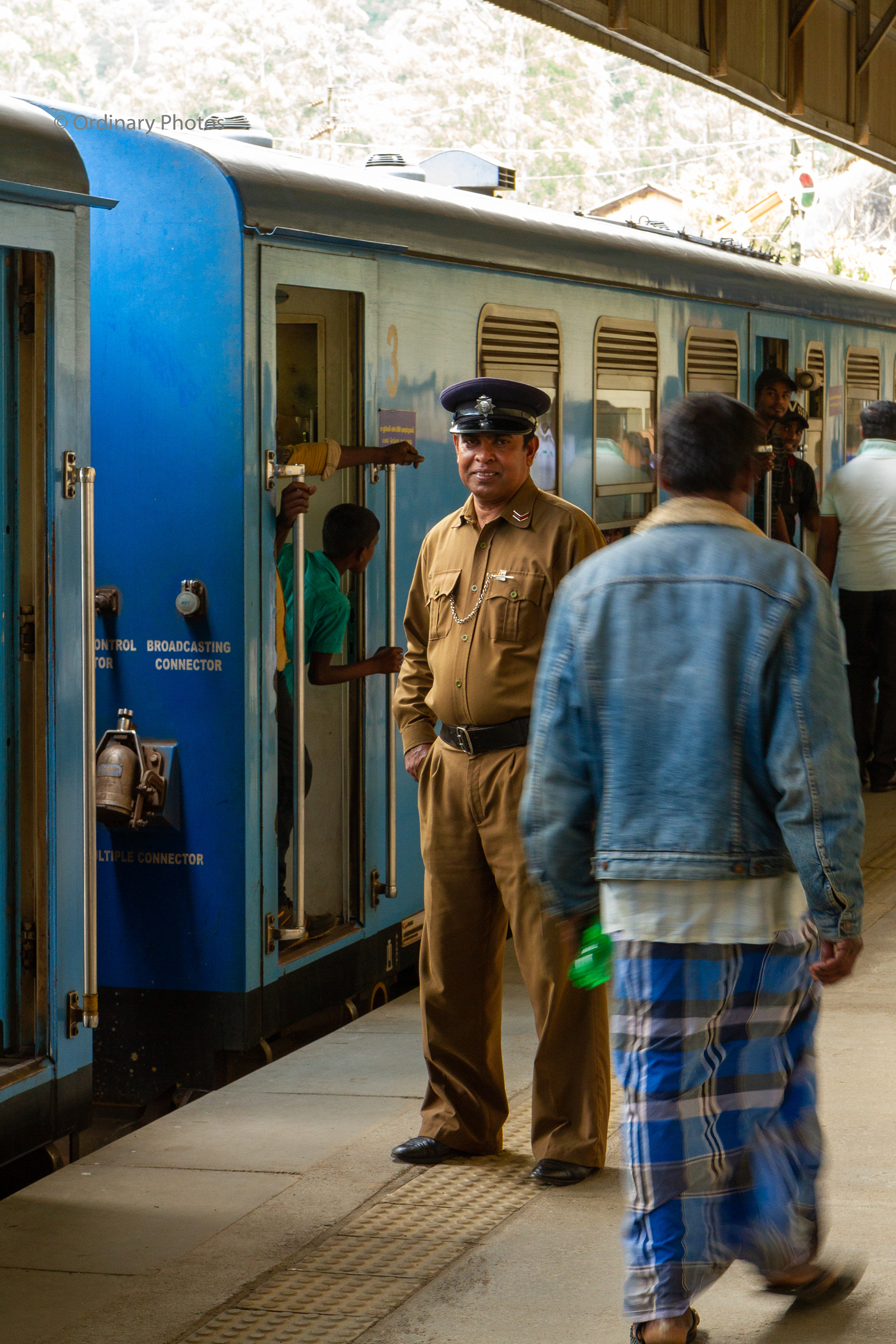 A railway worker in Sri Lanka