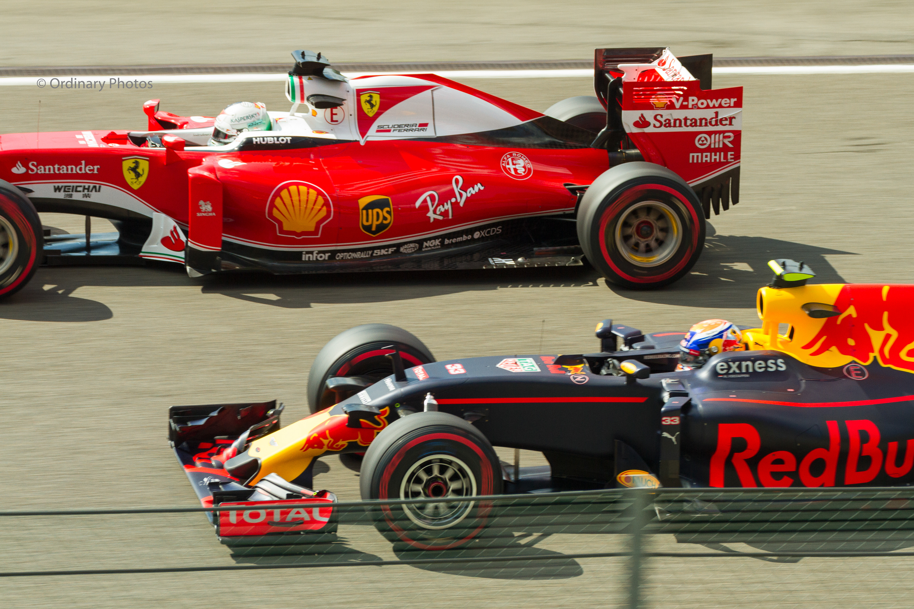 Max Verstappen and Sebastian Vettel during the Formula 1 Belgian Grand Prix in 2016