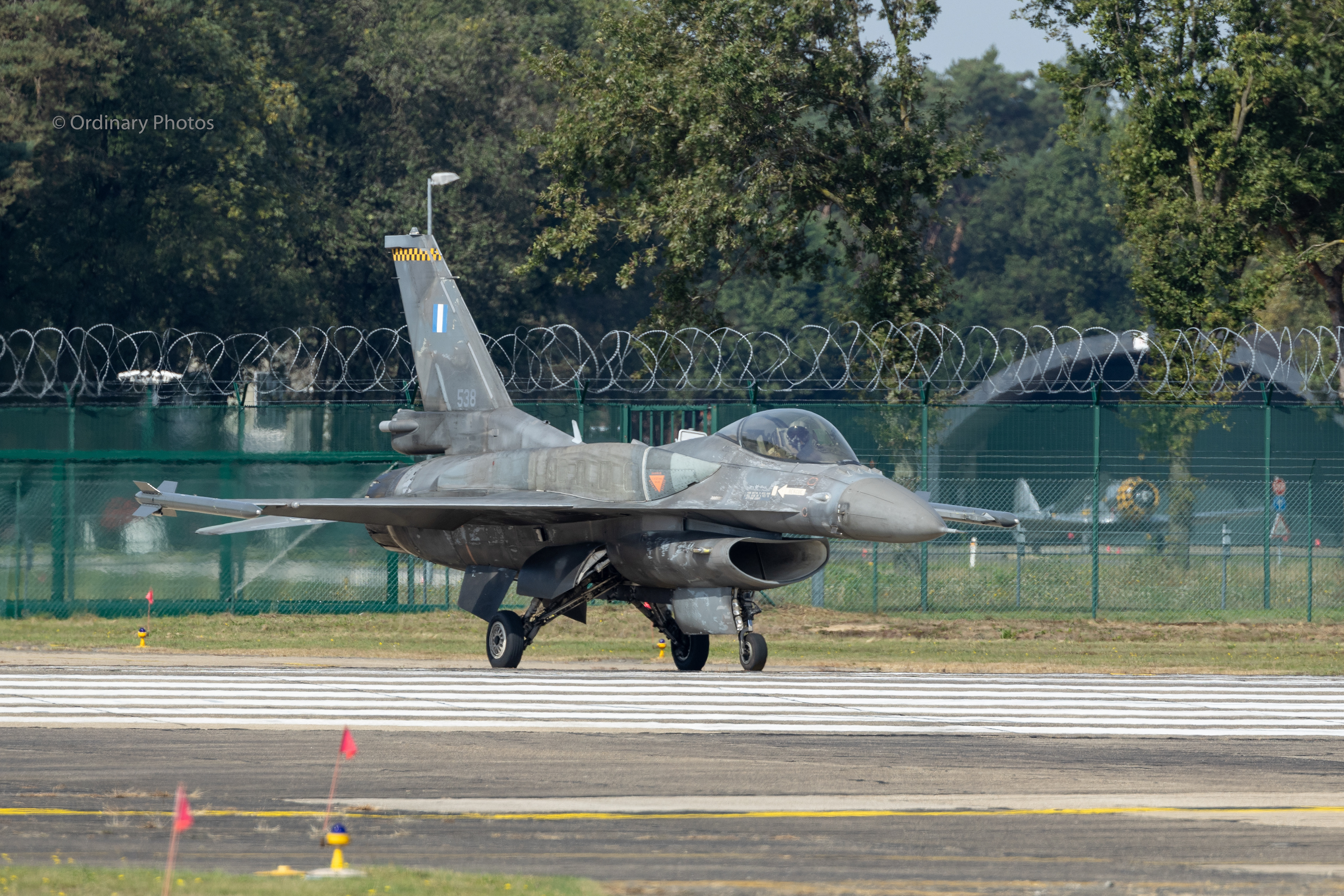 The weathered F-16CJ #538 of the Hellenic Air Force
