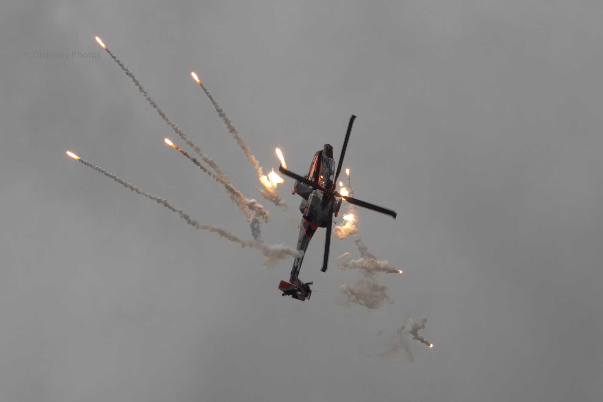 The AH-64D Apache of the Solo Display Team during the Luchtmachtdagen 2013 at Vliegbasis Volkel