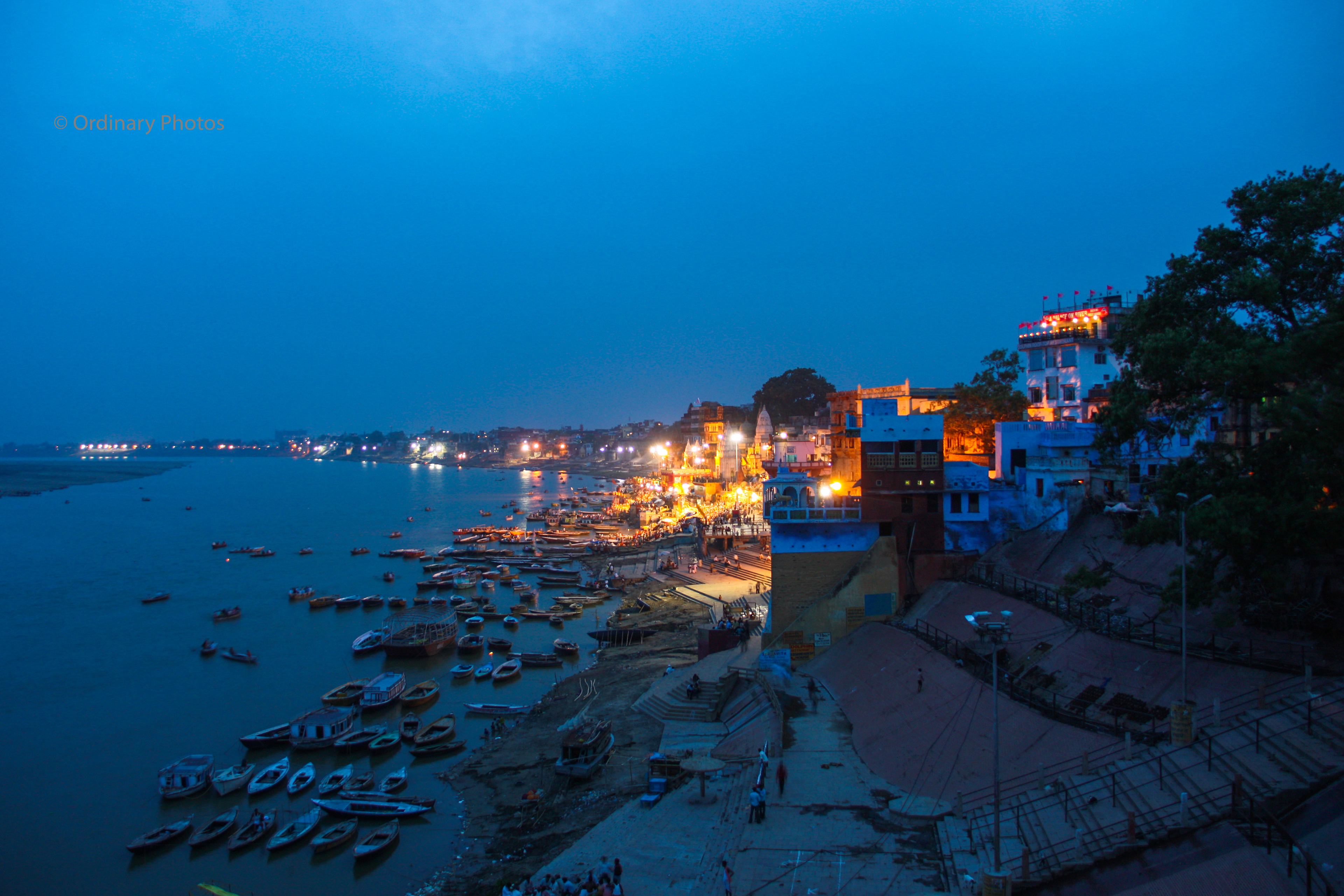 Varanasi and the Ganges at dusk