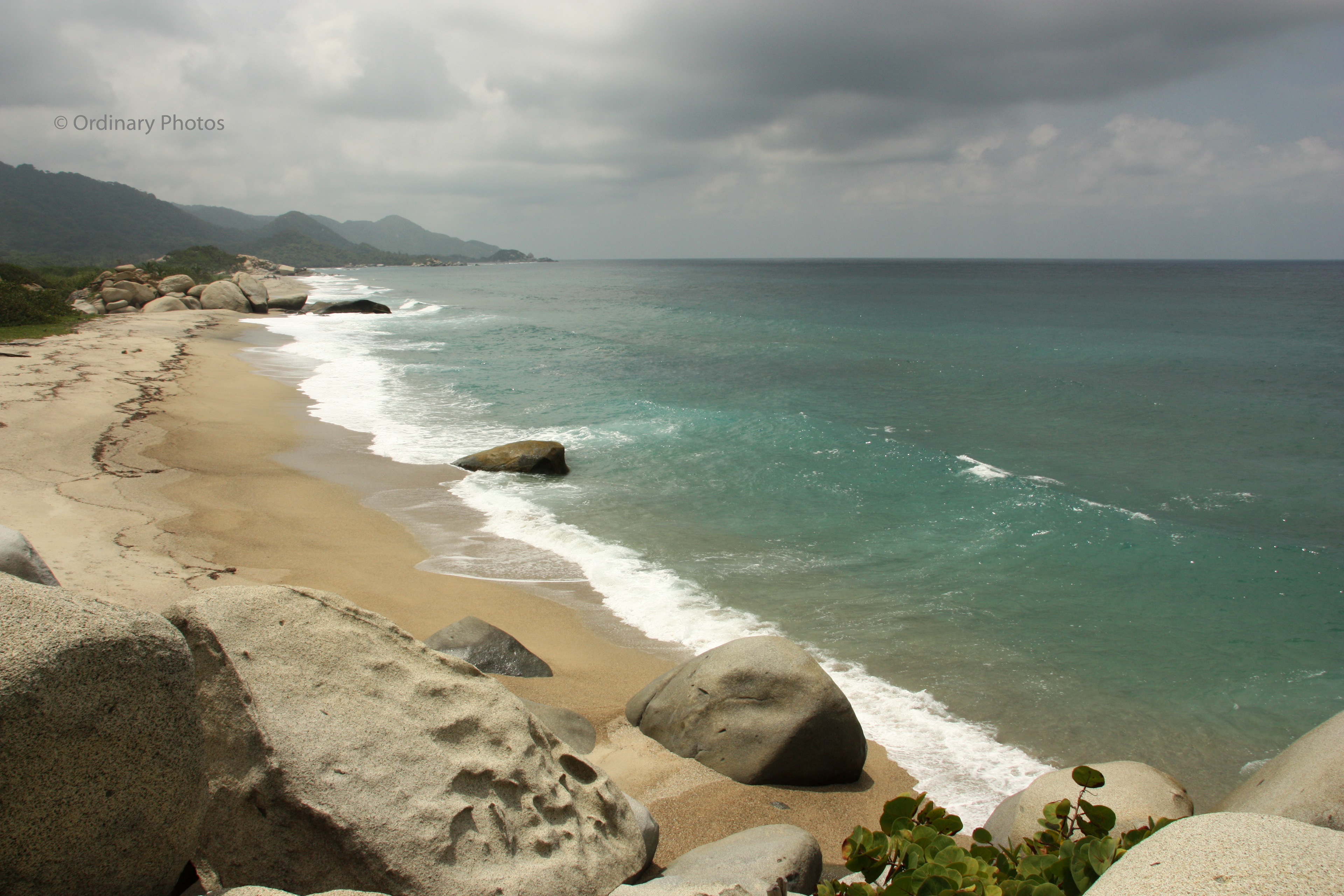 The coast of Tayrona National Park in Colombia