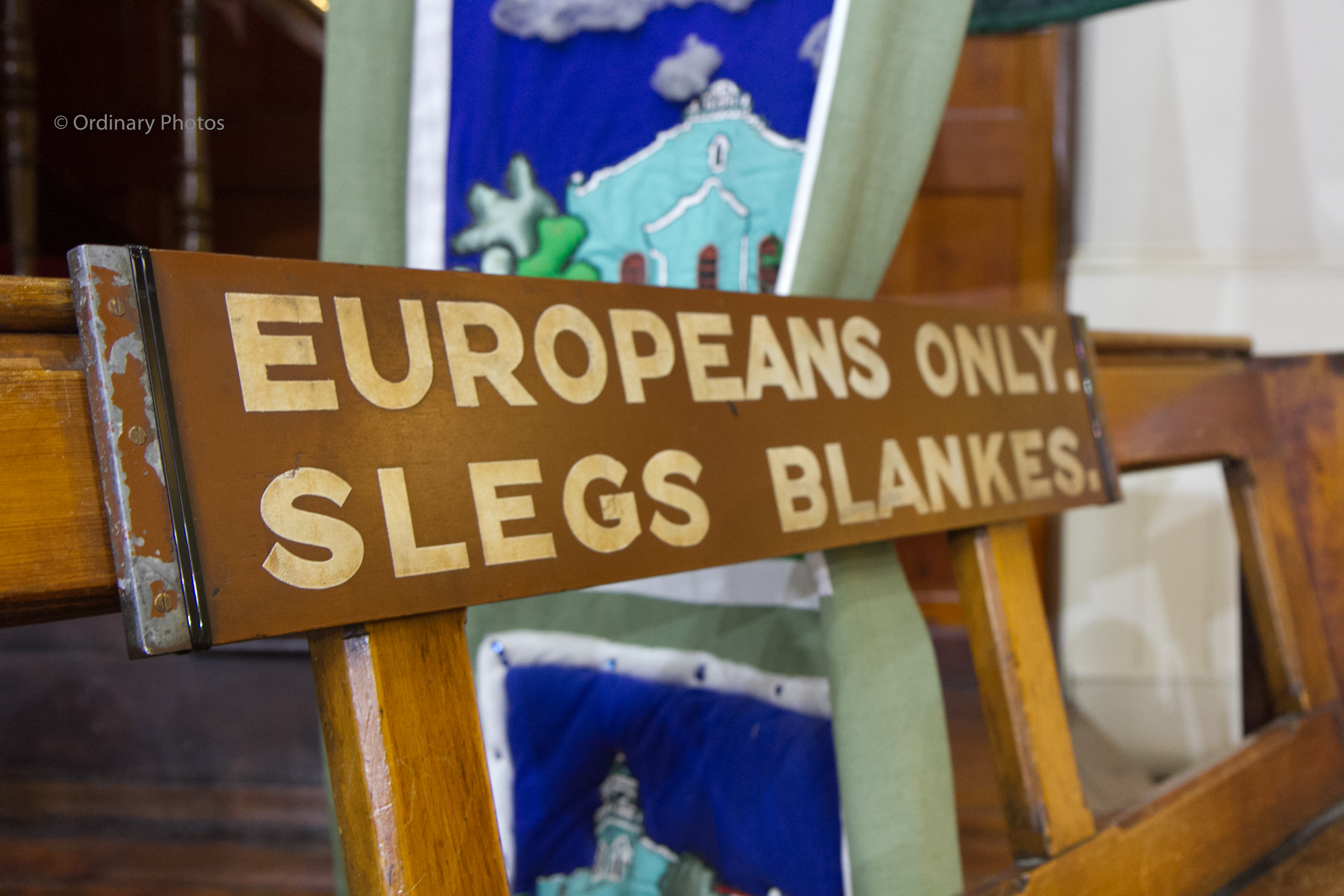 'Europeans Only', a bench in the District Six Museum in Cape Town