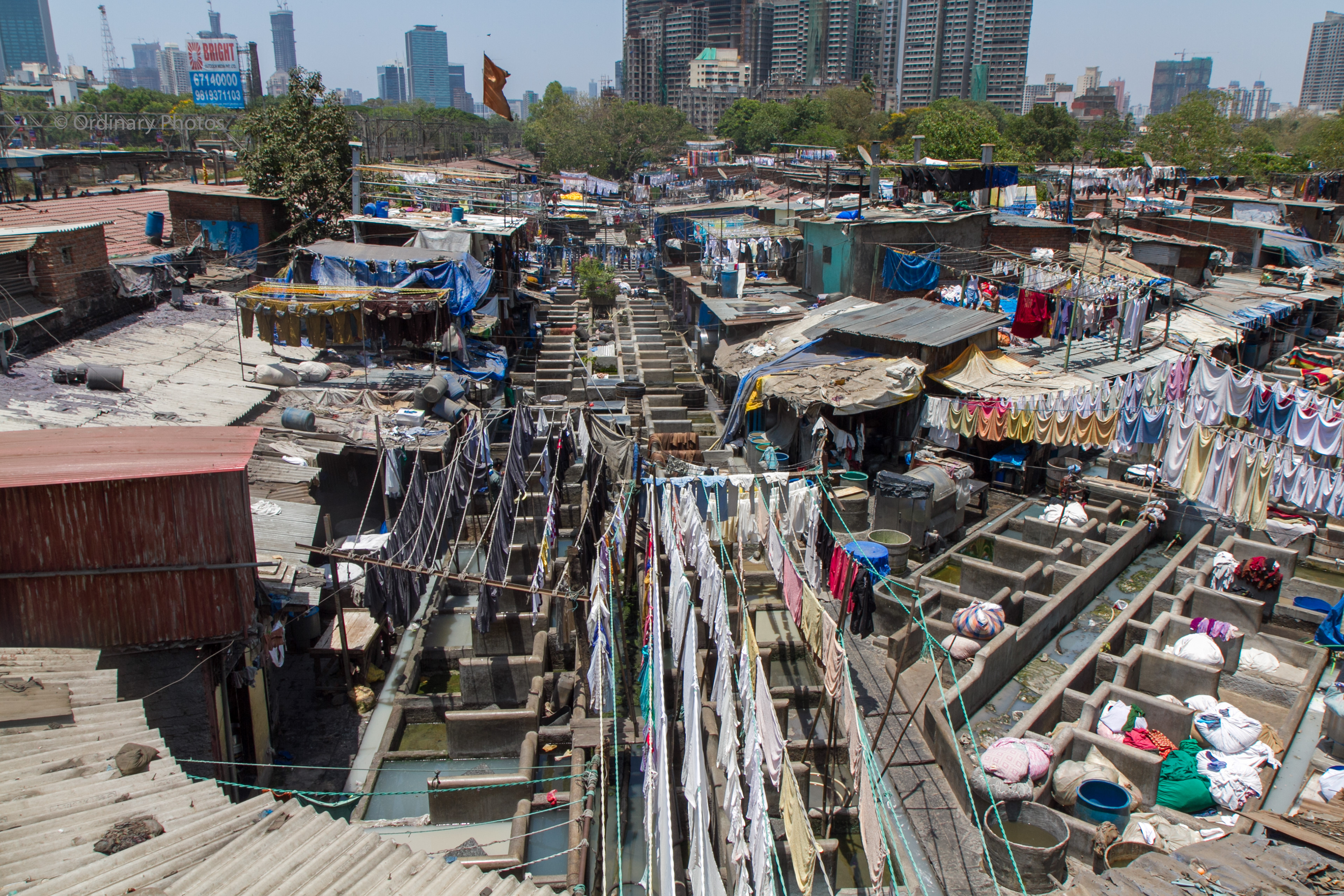 The open-air laundry (Dhobi Ghat) of Mumbai (Bombay)