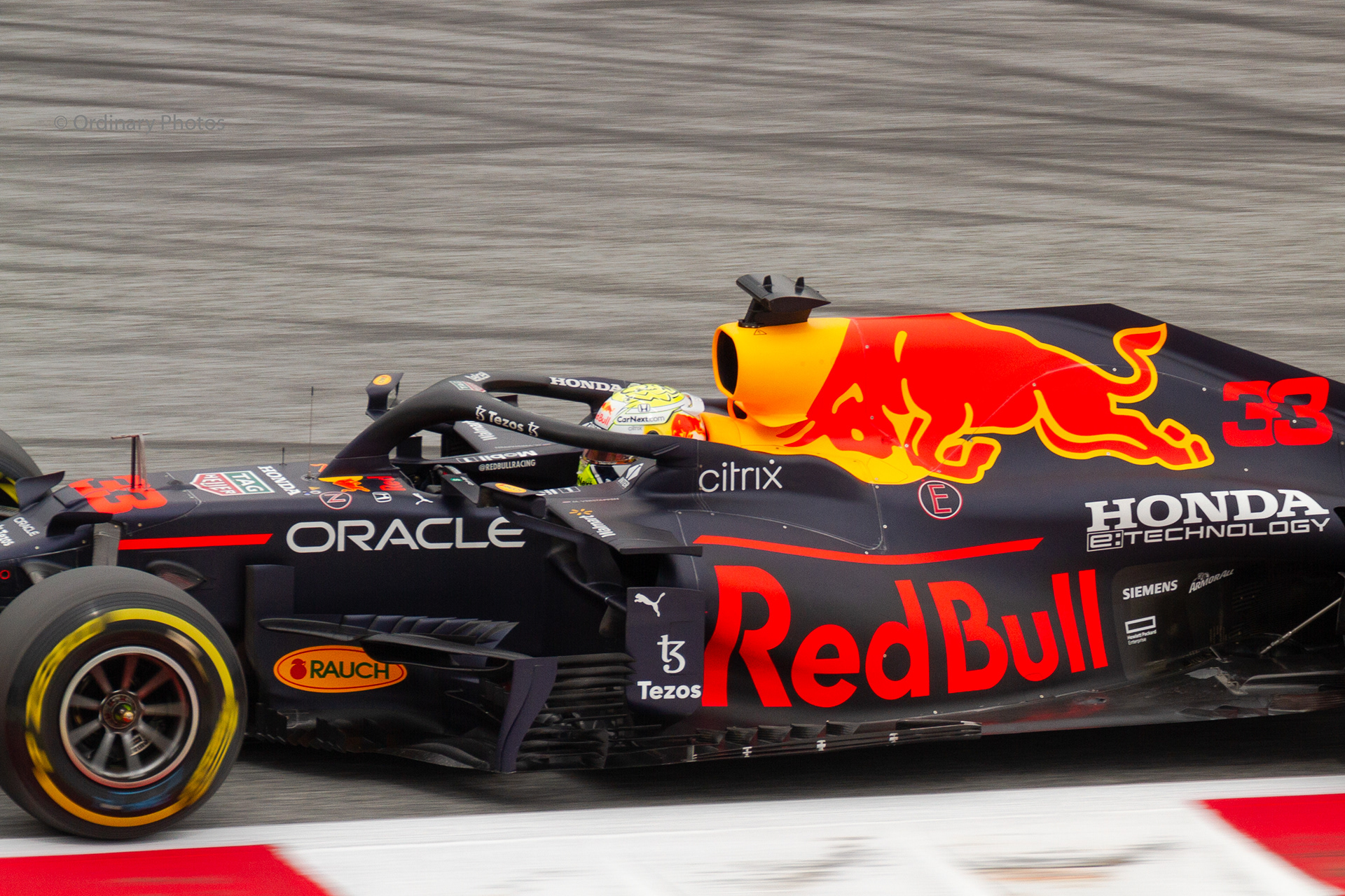 Close-up of Max Verstappen in the RB16B at the Red Bull Ring 2021