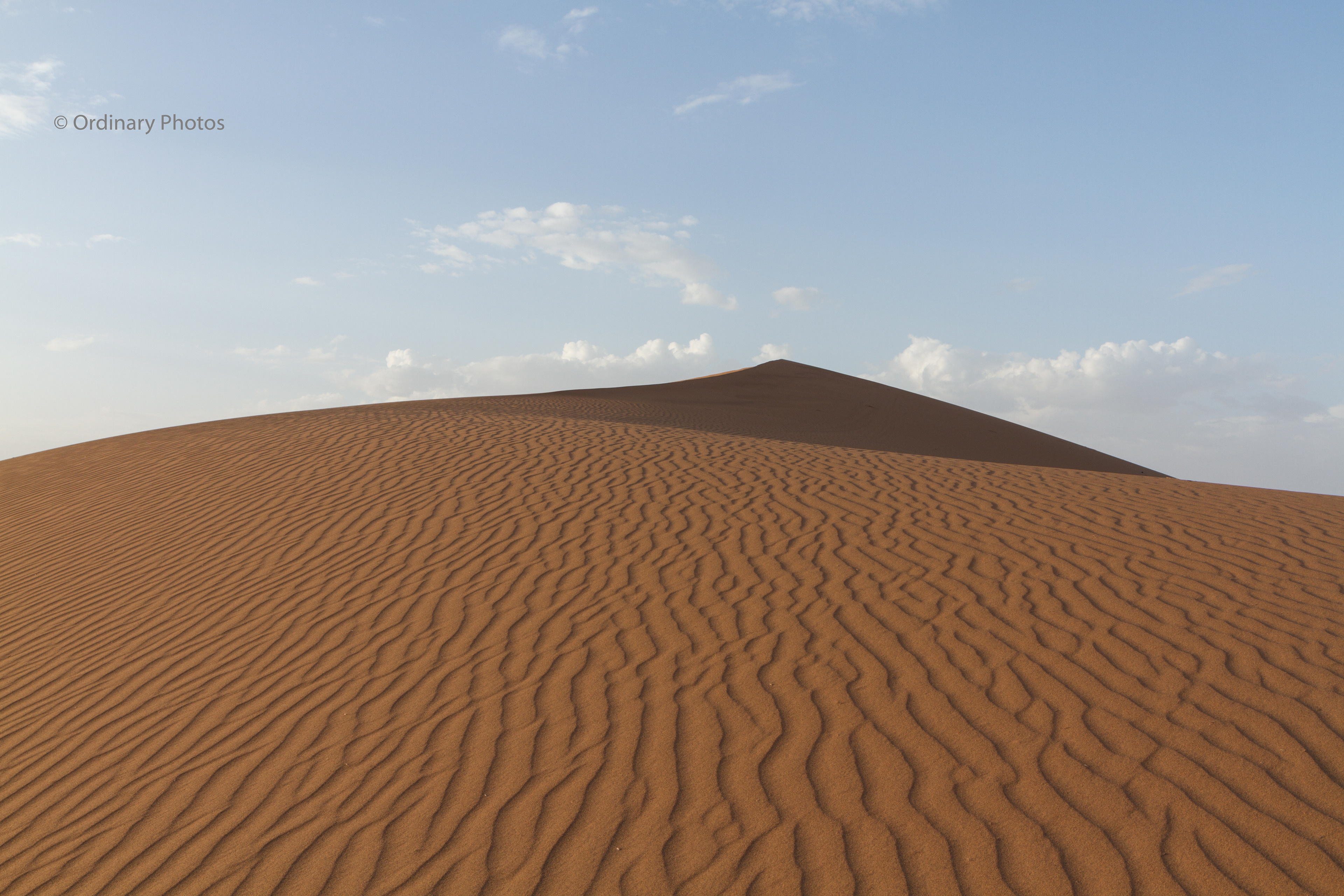 A wrinkled sand dune at Erg Chegaga in the desert