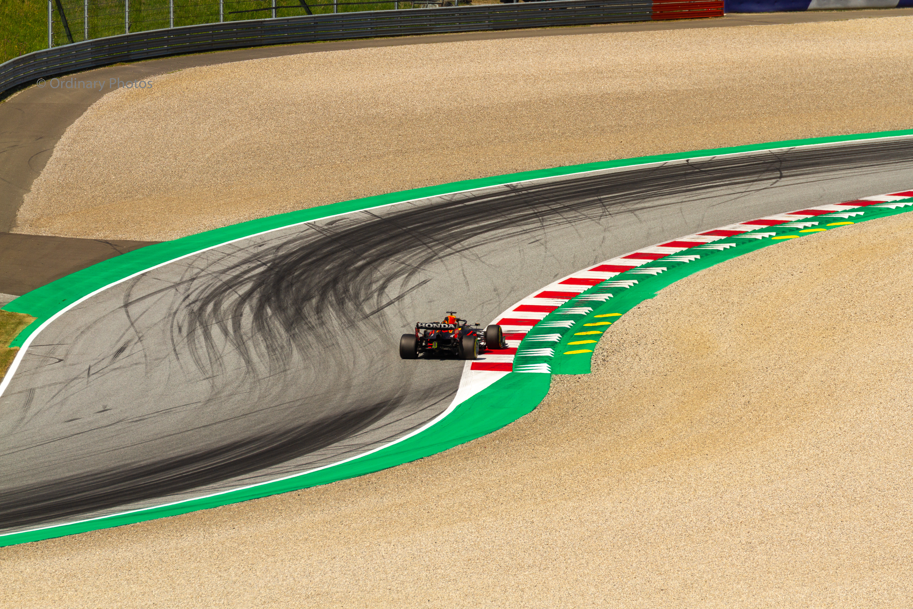 Max Verstappen leading the race at the Red Bull Ring in 2021