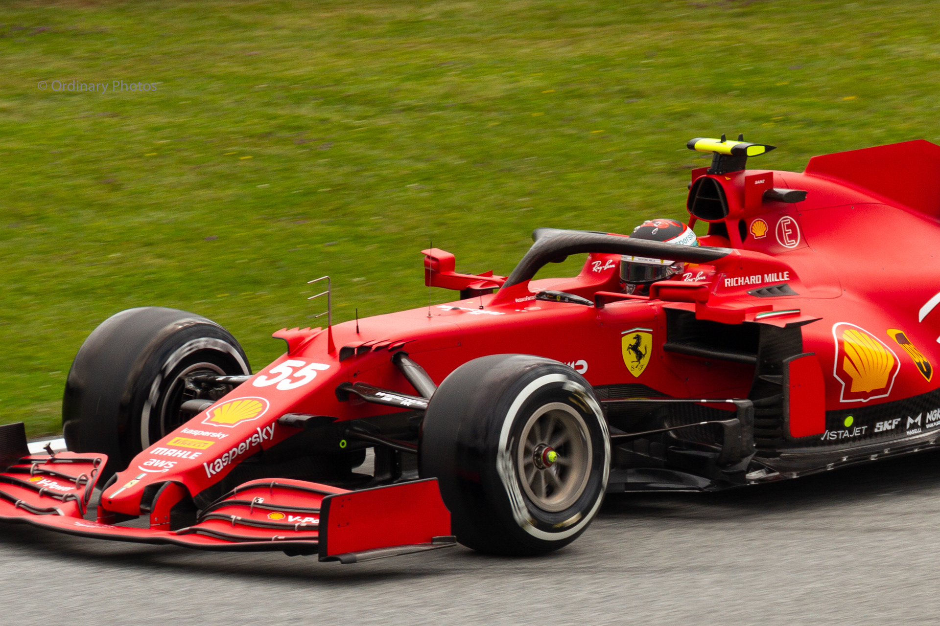 Carlos Sainz in the Ferrari on the Red Bull Ring in Austria 2021