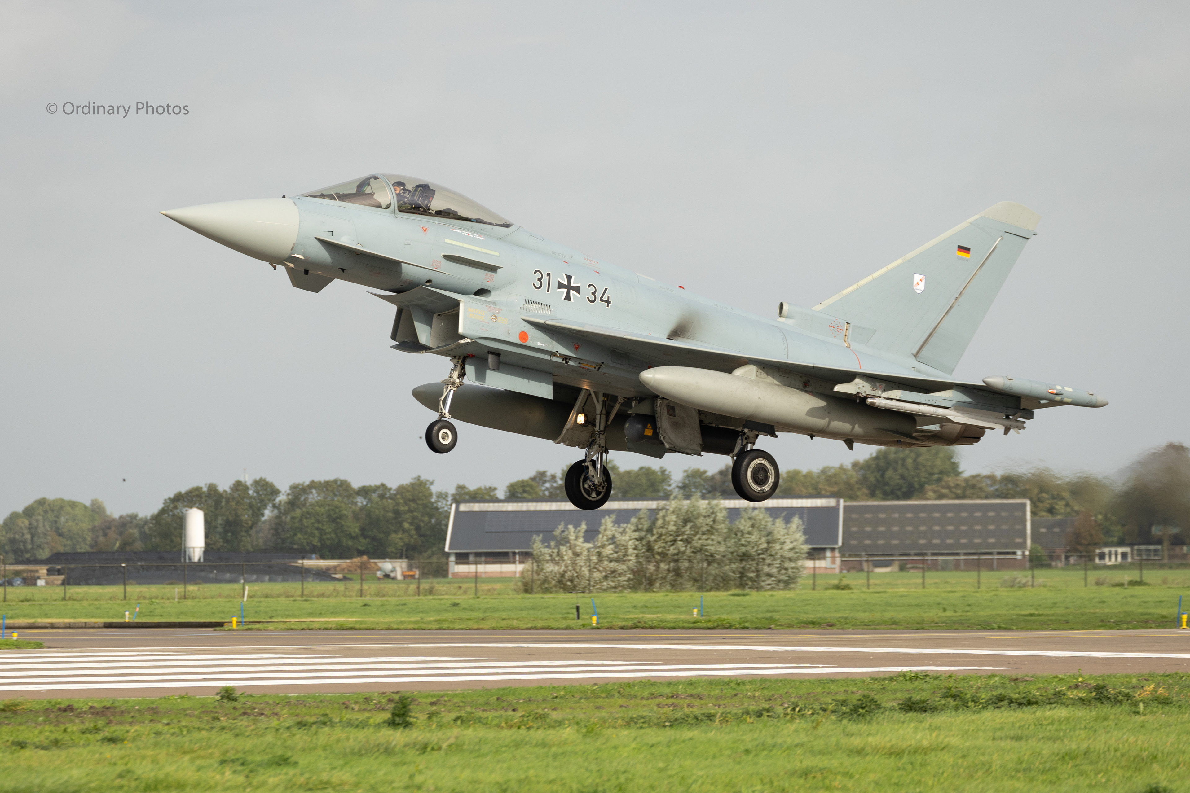 Landing of a German Eurofighter Typhoon EF2000 (registration: 31-34) during Frisian Flag 2023