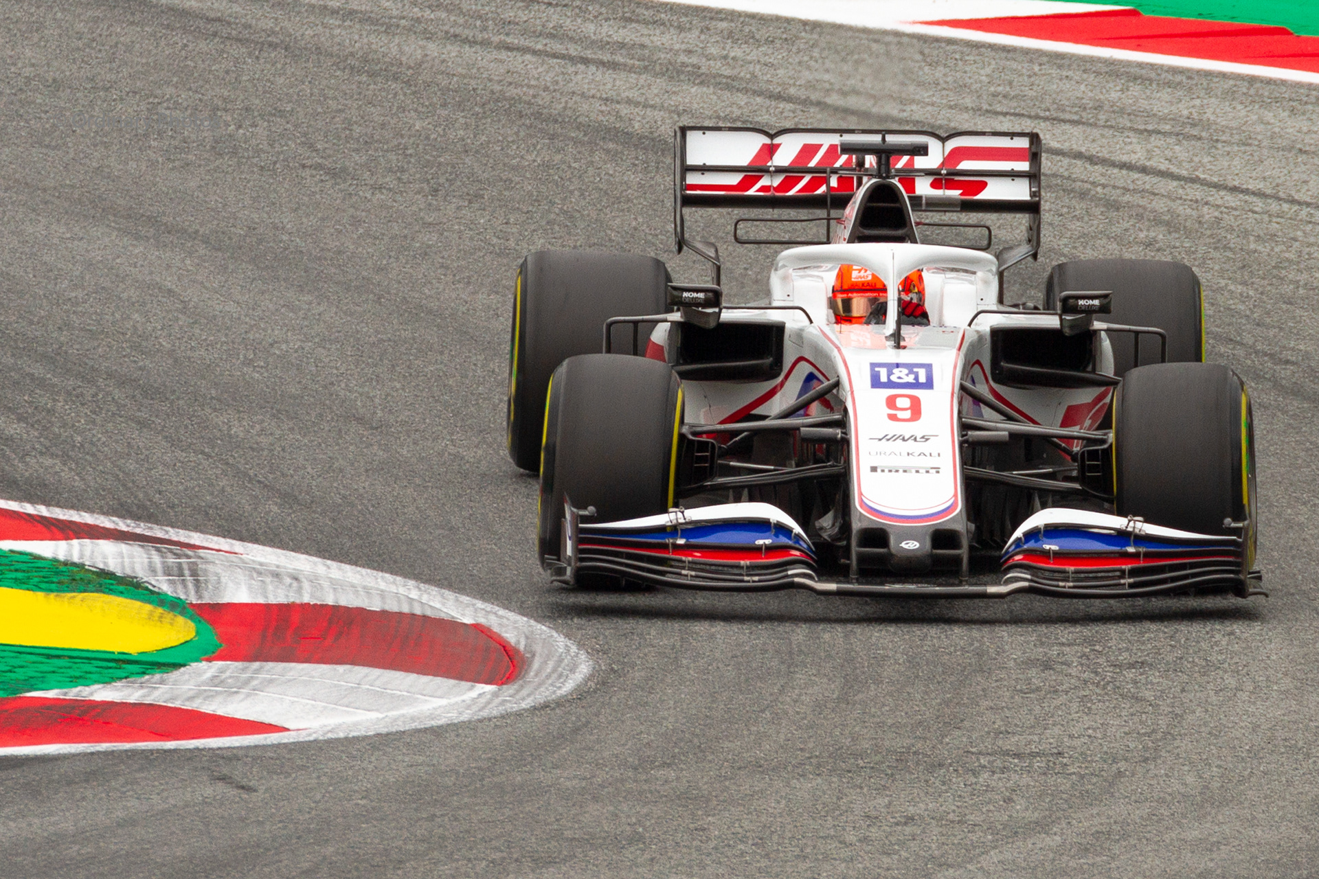 Nikita Mazepin in the Haas during a free practice session on the Red Bulling Ring, Austria