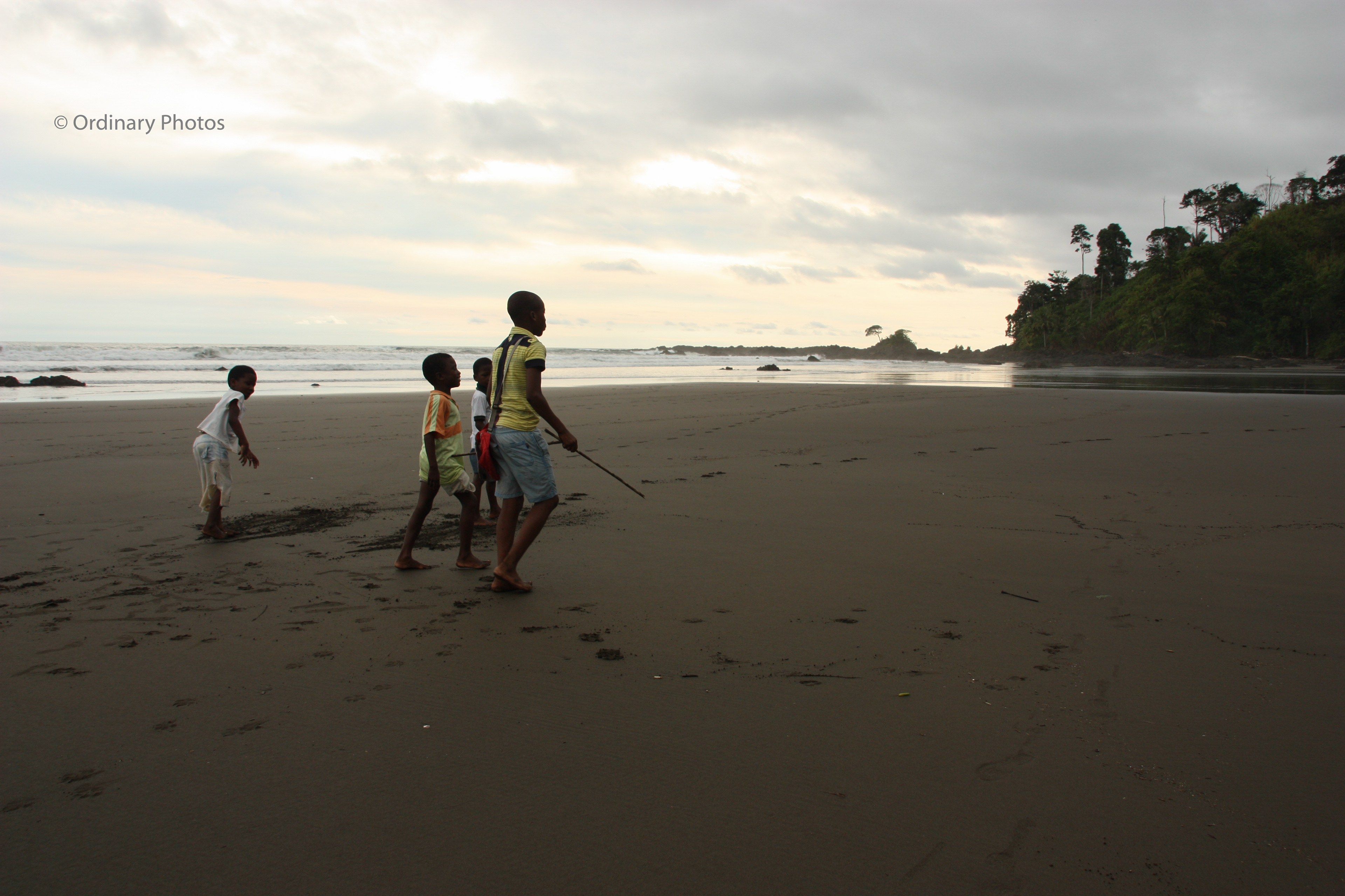 Children playing on the beach of El Valle, Colombia