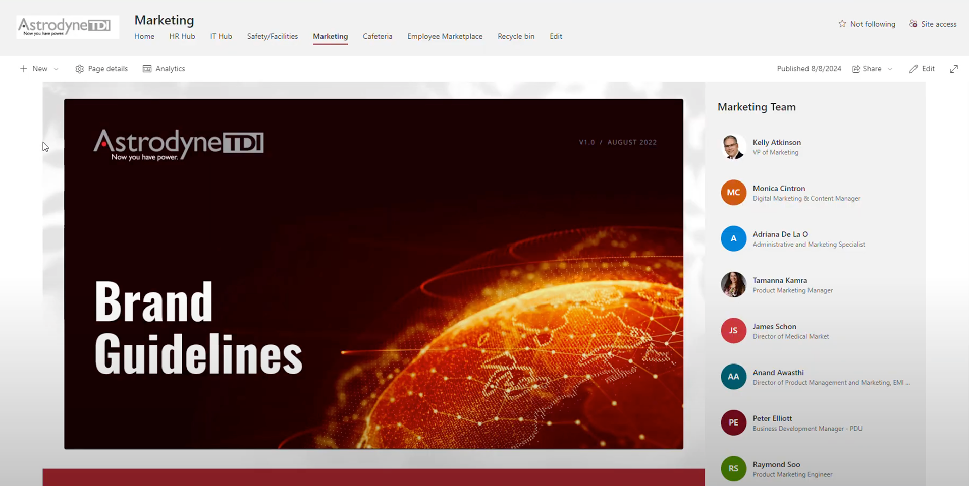 Company Branding and Marketing page.