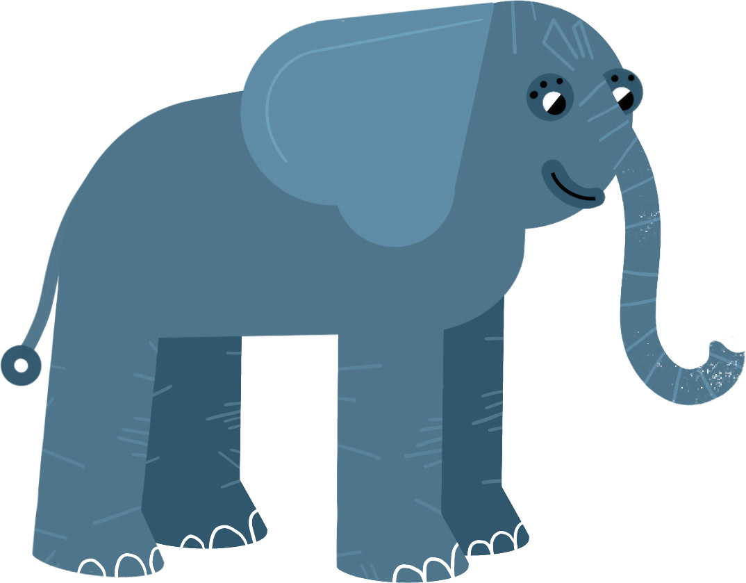 Skinny, young and vital elephant