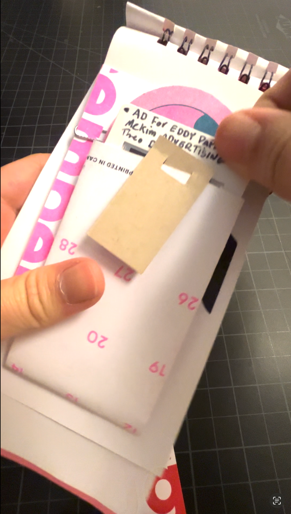 Pockets, inside the main notebook compartment