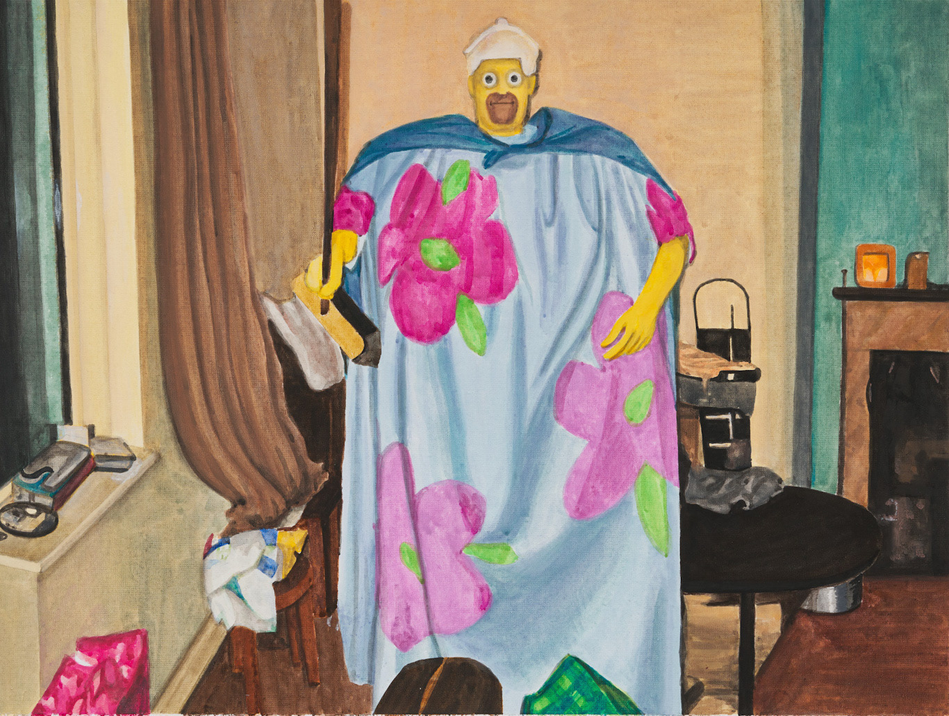 아버지 레이디 Father Lady, 2022, gouache on cotton, 29.7ｘ39.6 ㎝