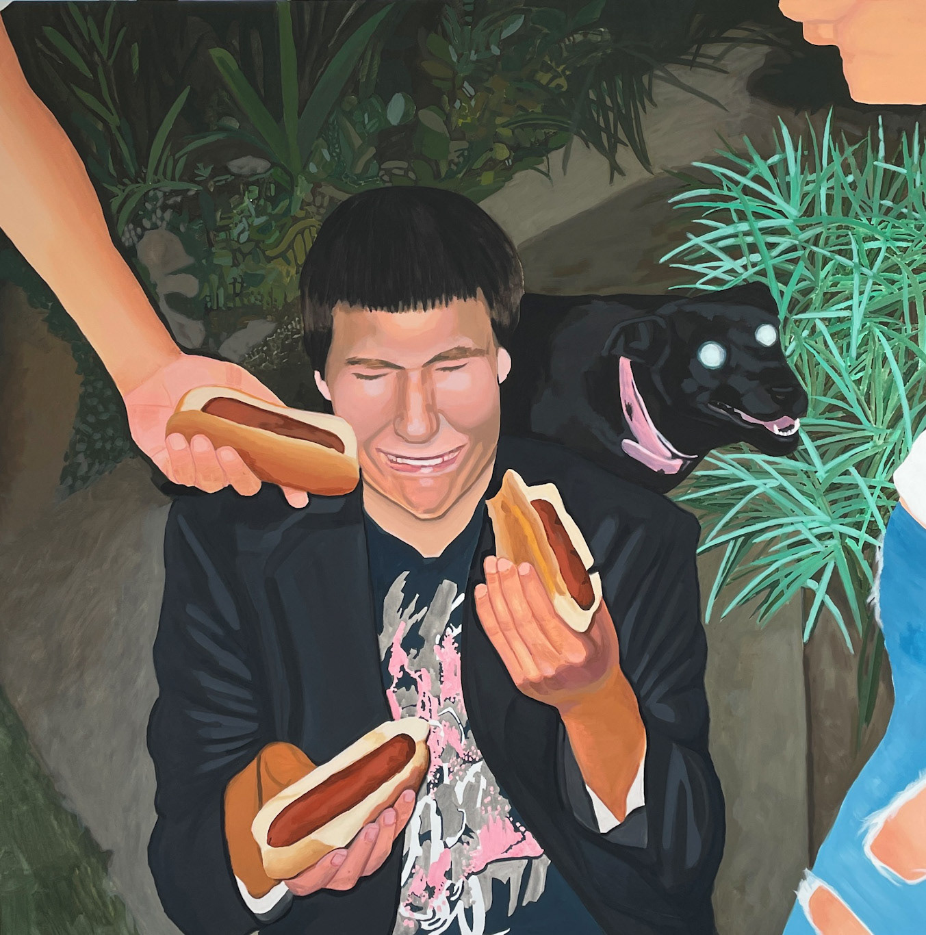 울어라, 아기야! 울어!, Cry, Baby! Cry!, 2021, gouache on cotton, 91ｘ91 ㎝