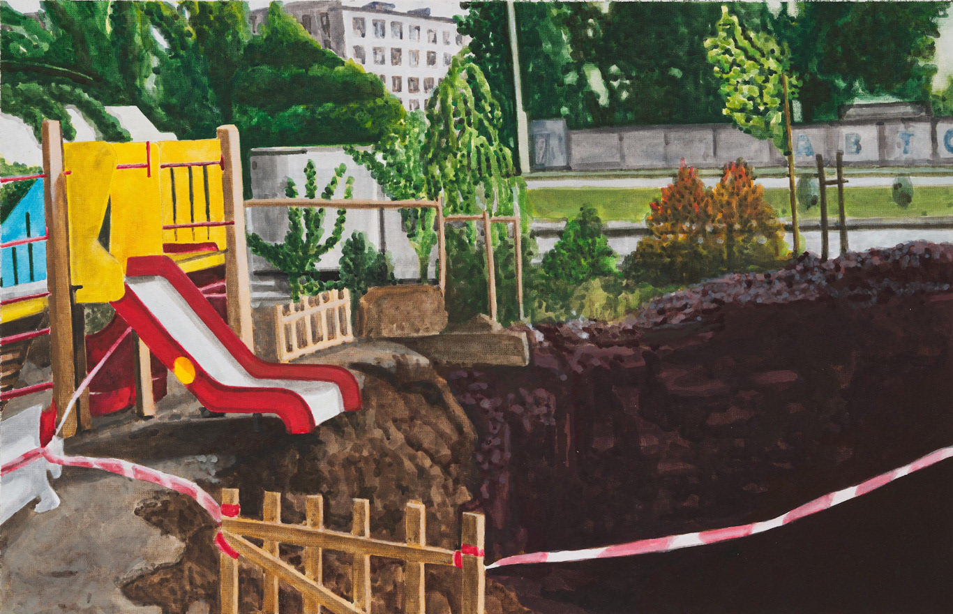 미래 이즈 와르르 The Future Is Wa-R-R, 2022, gouache on cotton, 25.5ｘ39.6 ㎝