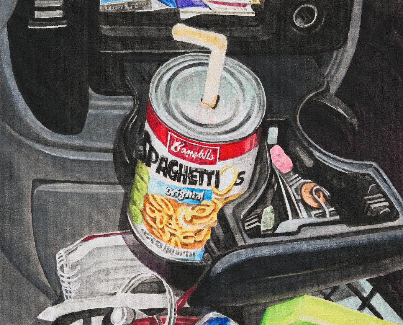 캔파게티 Canpaghetti, 2022, gouache on cotton, 15.4ｘ19 ㎝