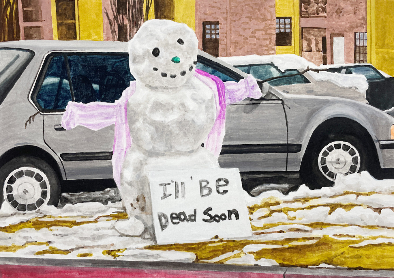 깃들었다 사라지는 것 Something That Dwells for a While and Disappears, 2021, gouache on cotton, 27ｘ38.1 ㎝