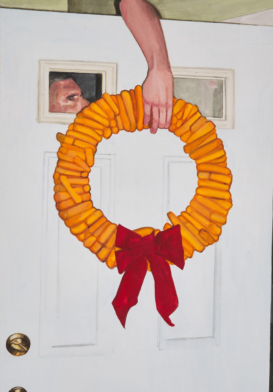 눈맞춤 Eye Contact, 2022, gouache on cotton, 61.2ｘ42.3 ㎝