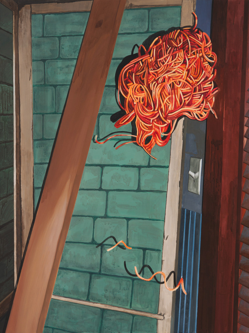 왓파게티 Whatpaghetti, 2022, gouache on cotton, 124ｘ93.2 ㎝