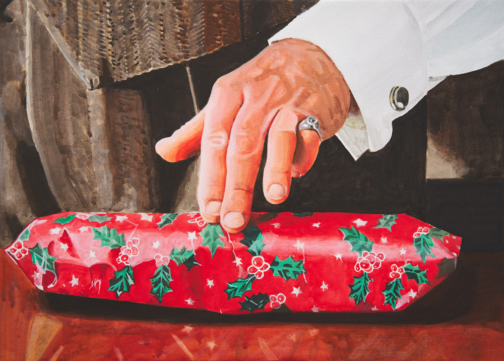 크리스마스 푸딩의 모험, The Adventure of the Christmas Pudding, 2020, gouache on cotton, 31.8ｘ40.9 ㎝