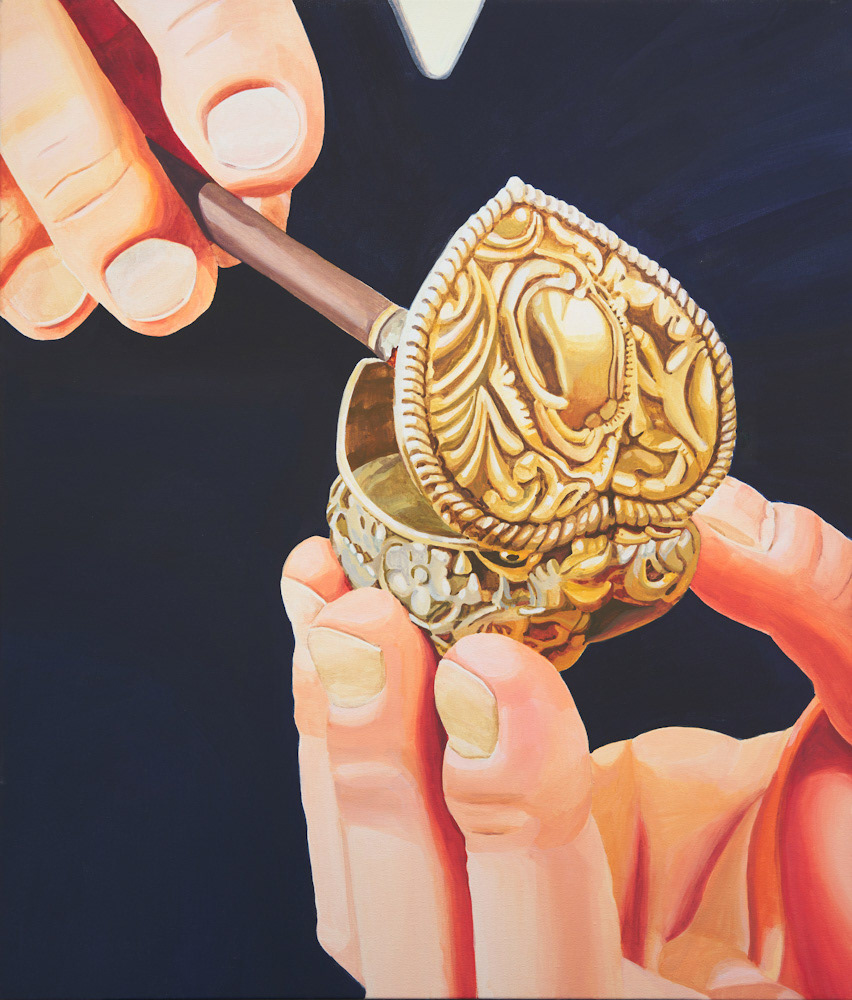 내 심장은 당신에게 속해요, My Heart Belongs to You, 2020, gouache on cotton, 53ｘ45.3 ㎝