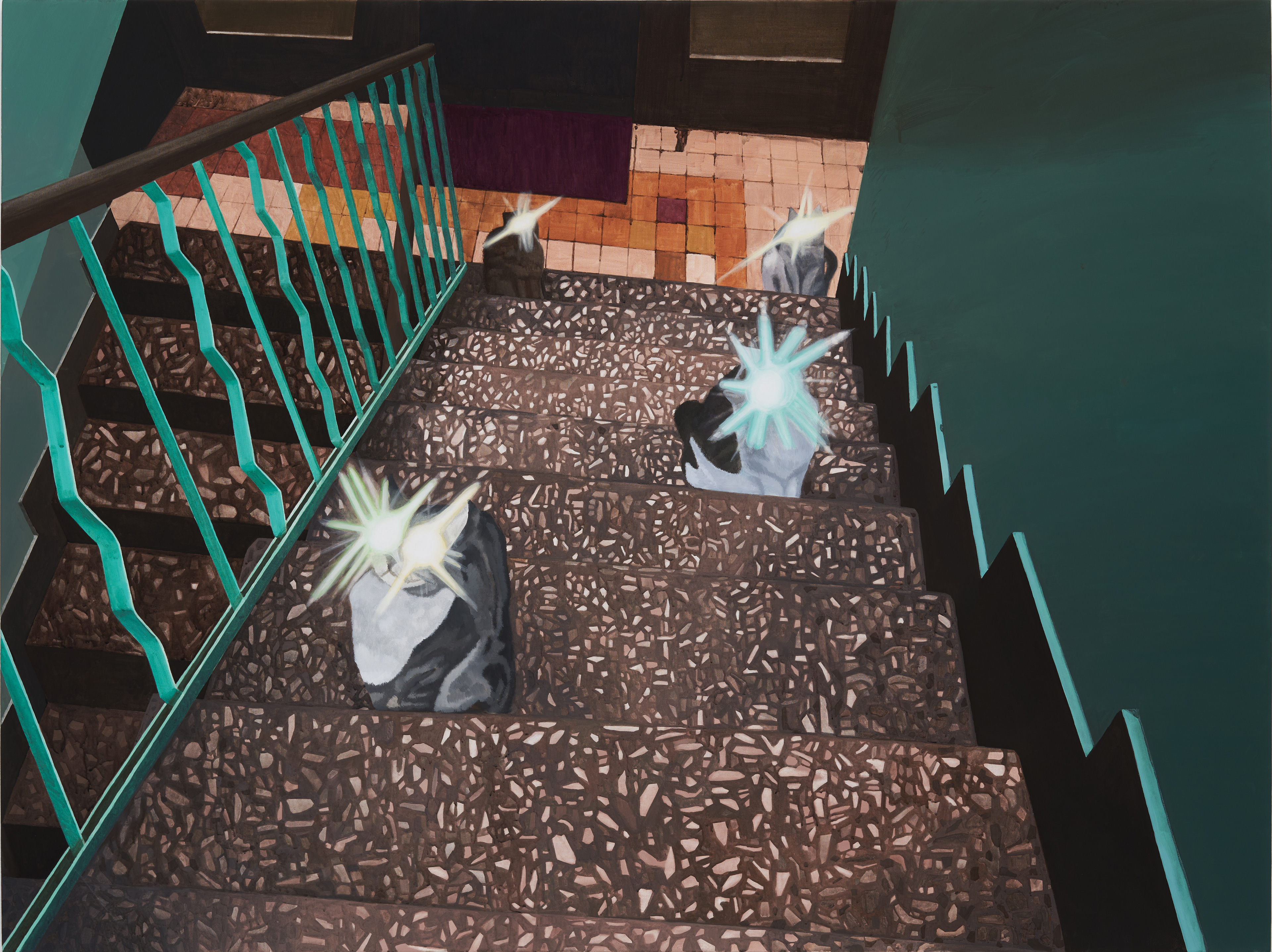 시간 죽이기 Killing Time, 2023, gouache on cotton, 127ｘ169 ㎝